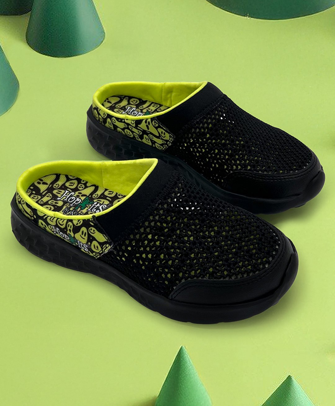 Hopits Mesh Detailed & Ghost Designed Shoes - Black-image-24