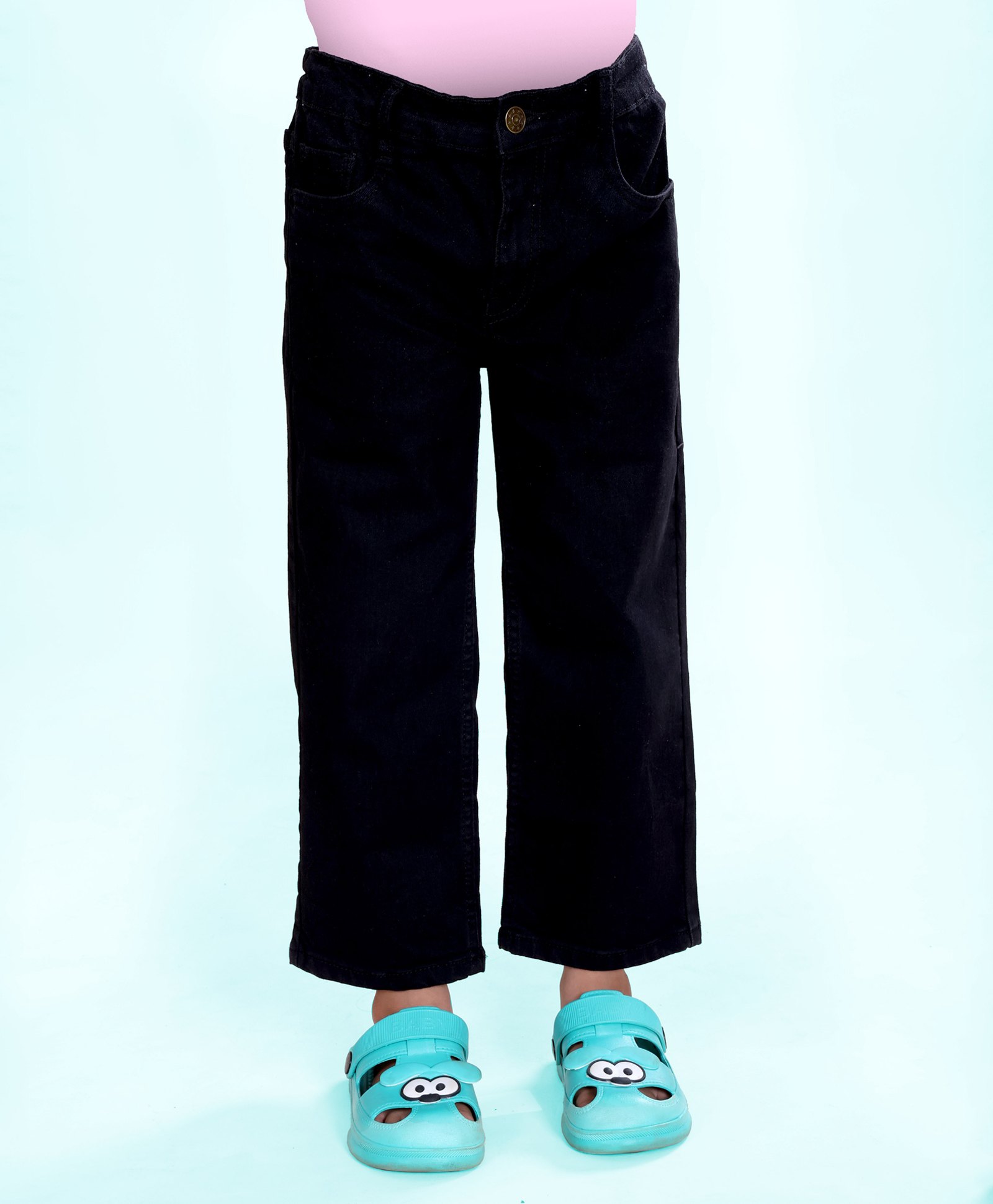 Kiddopanti Denim Woven Solid Jeans - Black-picture-28