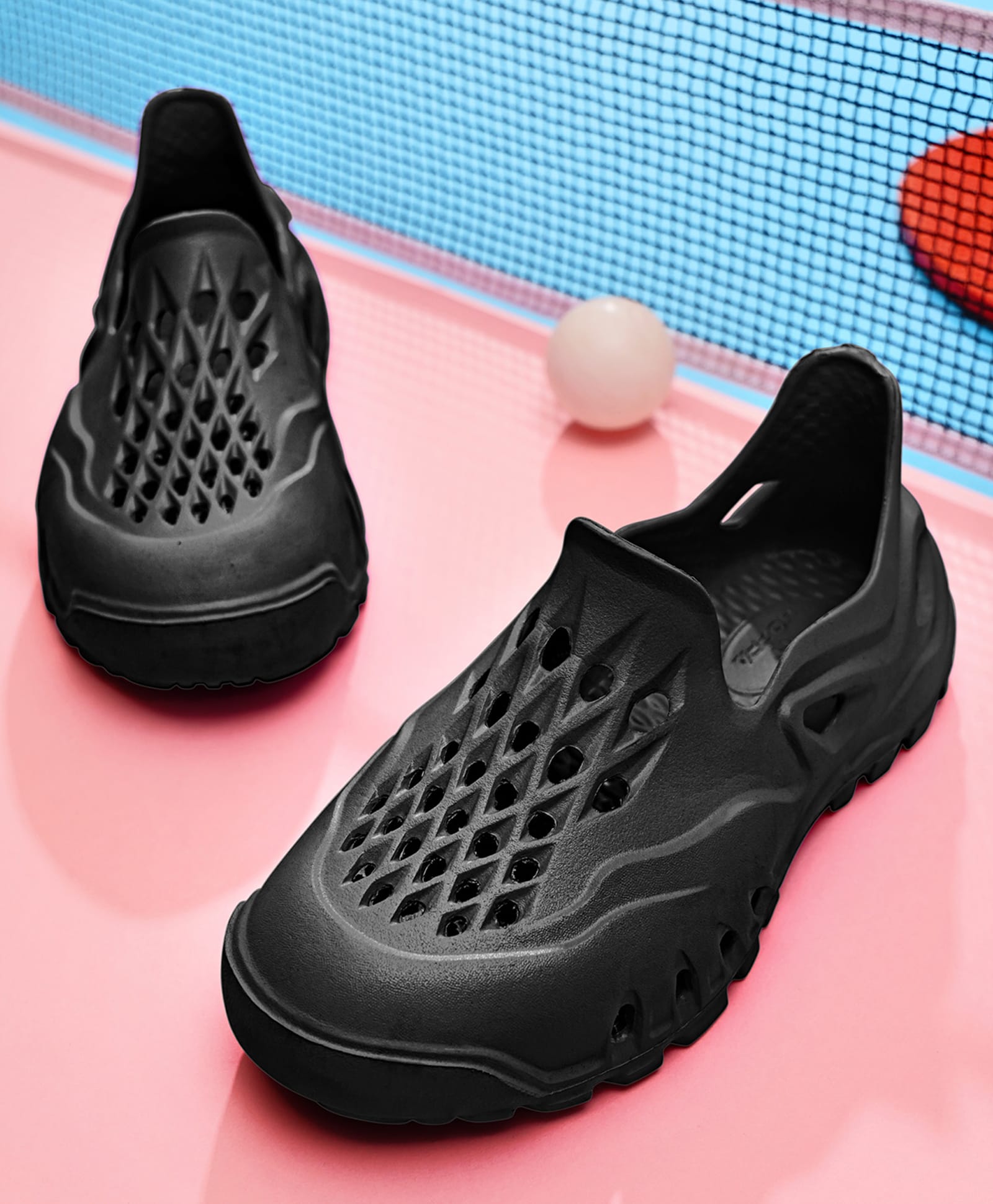 HOPPA SWEDEN Solid Perforated Slip On Clogs - Black-picture-29