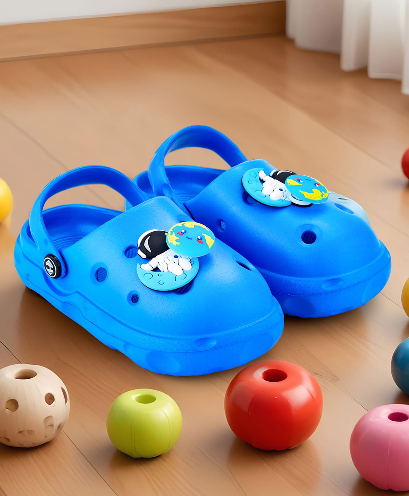 HOPPA SWEDEN Perforated Clogs With Astronaut Charms - Royal Blue-image-26