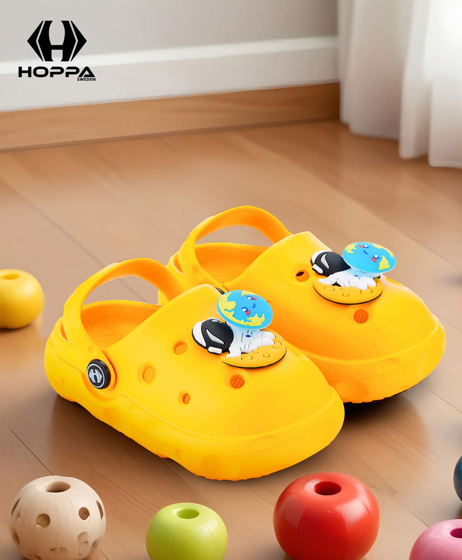 HOPPA SWEDEN Solid Perforated Slip On Clogs - Yellow-picture-27