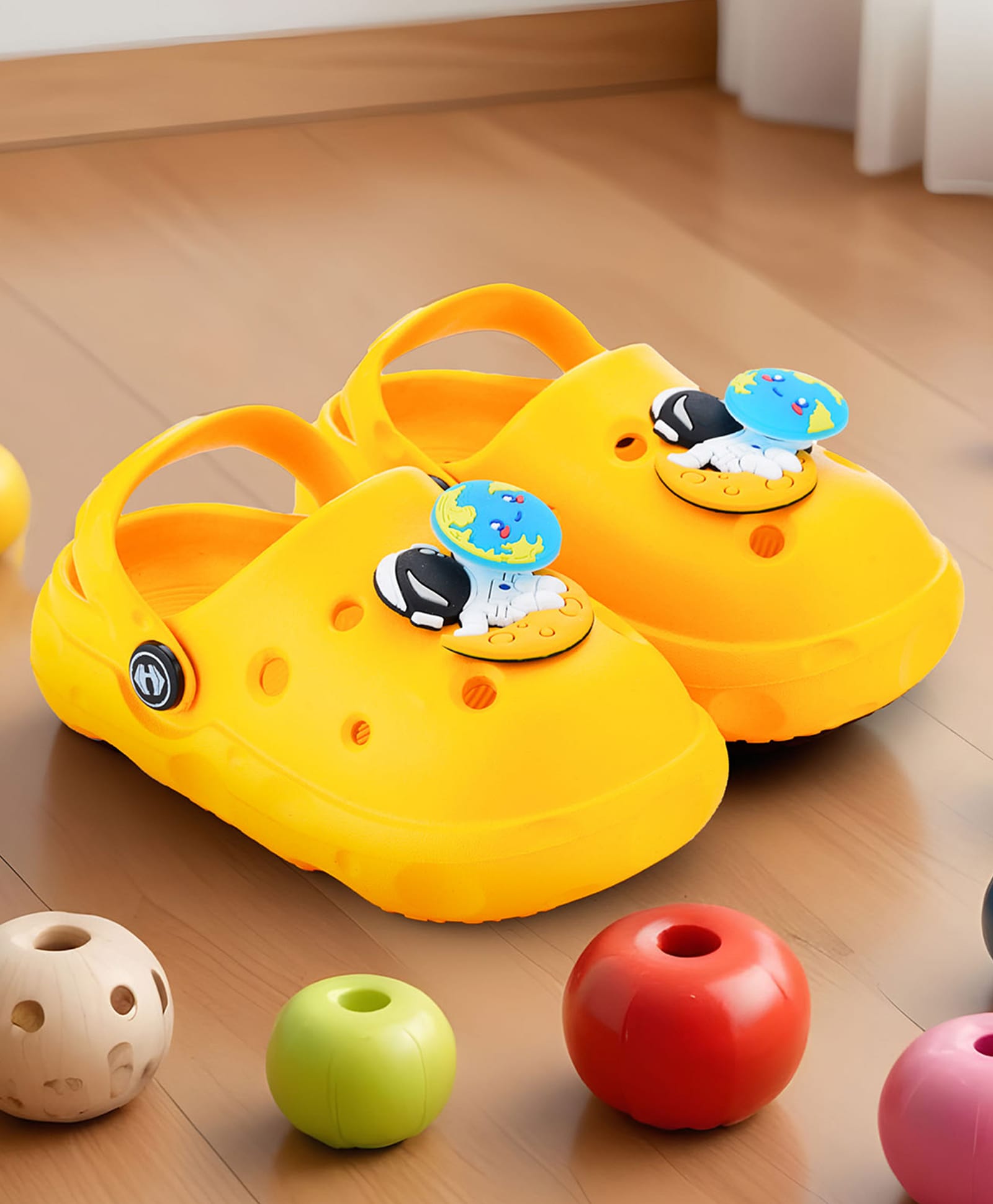 HOPPA SWEDEN Solid Perforated Slip On Clogs - Yellow-picture-14