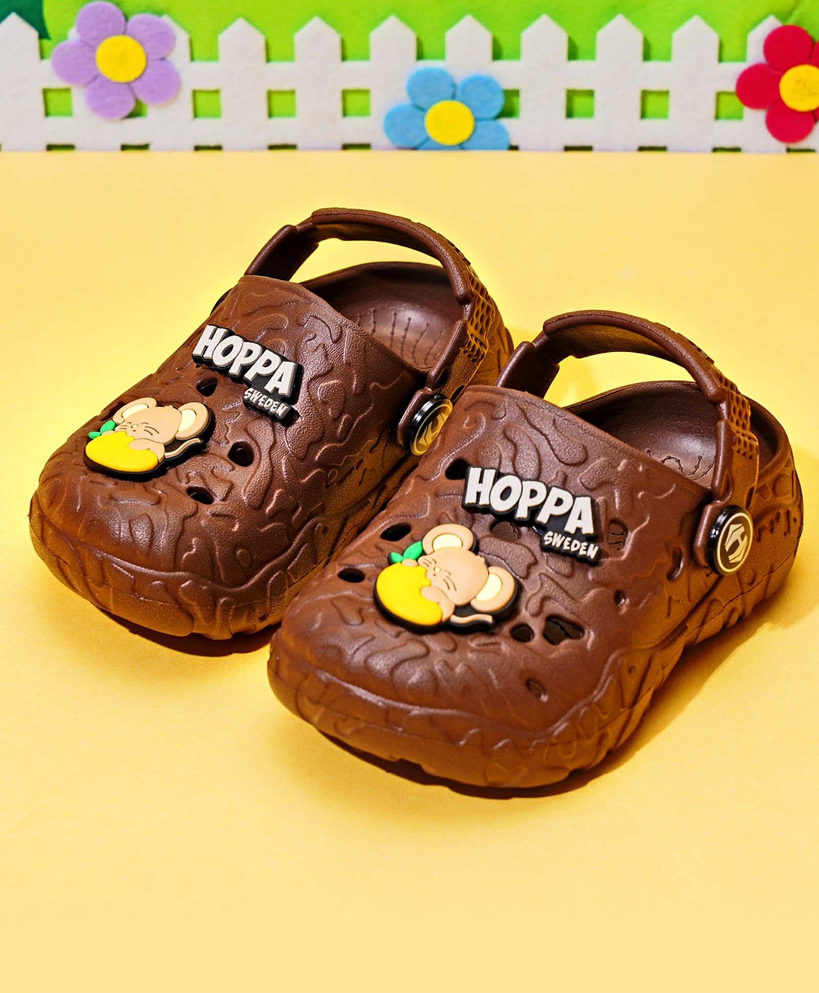 HOPPA SWEDEN Perforated Clogs With Mice Charms - Brown-picture-17