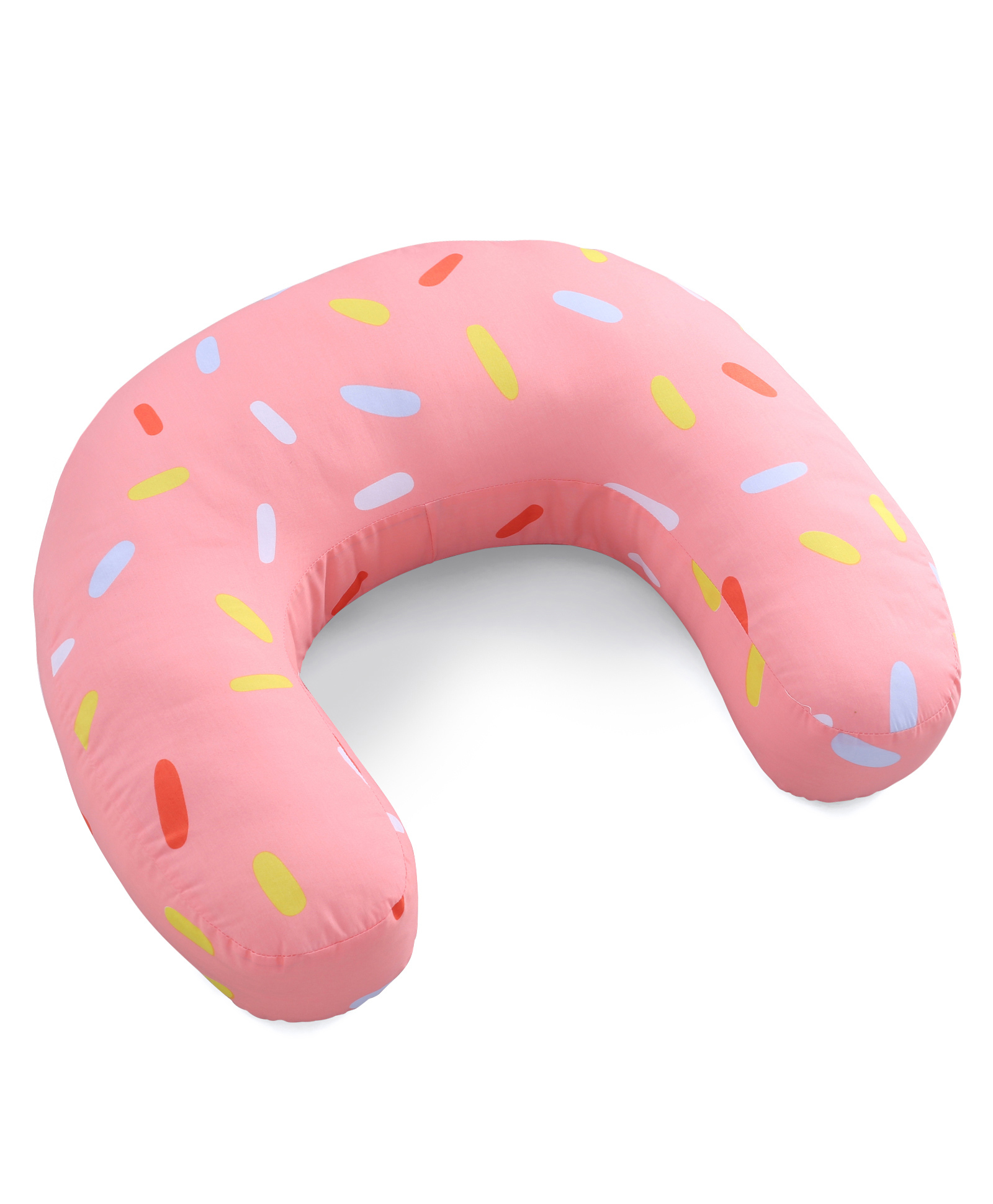 Babyhug 100 % Cotton Feeding Pillow Party Theme Pink Maintain Feeding Posture Versatile Use Delicate on Babys Skin Washable Cover Sitting Aid for Toddlers Soft Comfortable Breathable Fabric-image-26