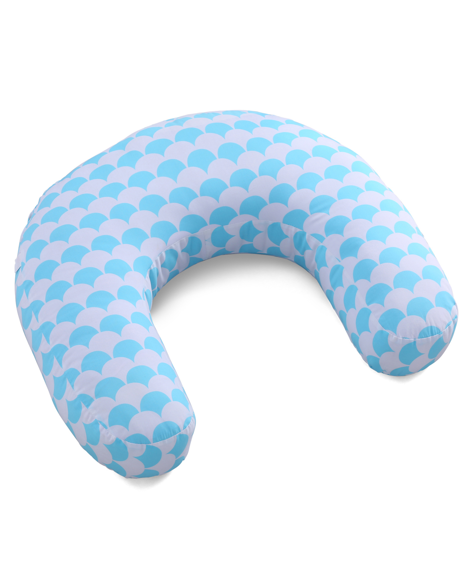 Babyhug 100 % Cotton Feeding Pillow Abstract Print Blue Maintain Feeding Posture Versatile Use Delicate on Babys Skin Washable Cover Sitting Aid for Toddlers Soft Comfortable-image-33