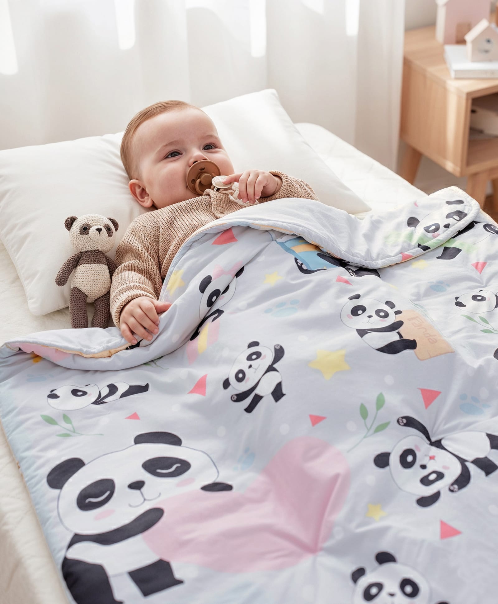 Babyhug Cotton Quilt Panda Print - Grey | Soft and Comfortable| Breathable Fabric| New Born Gifting Option| Light Weight and Foldable| Travel Friendly| Machine Washable-image-35