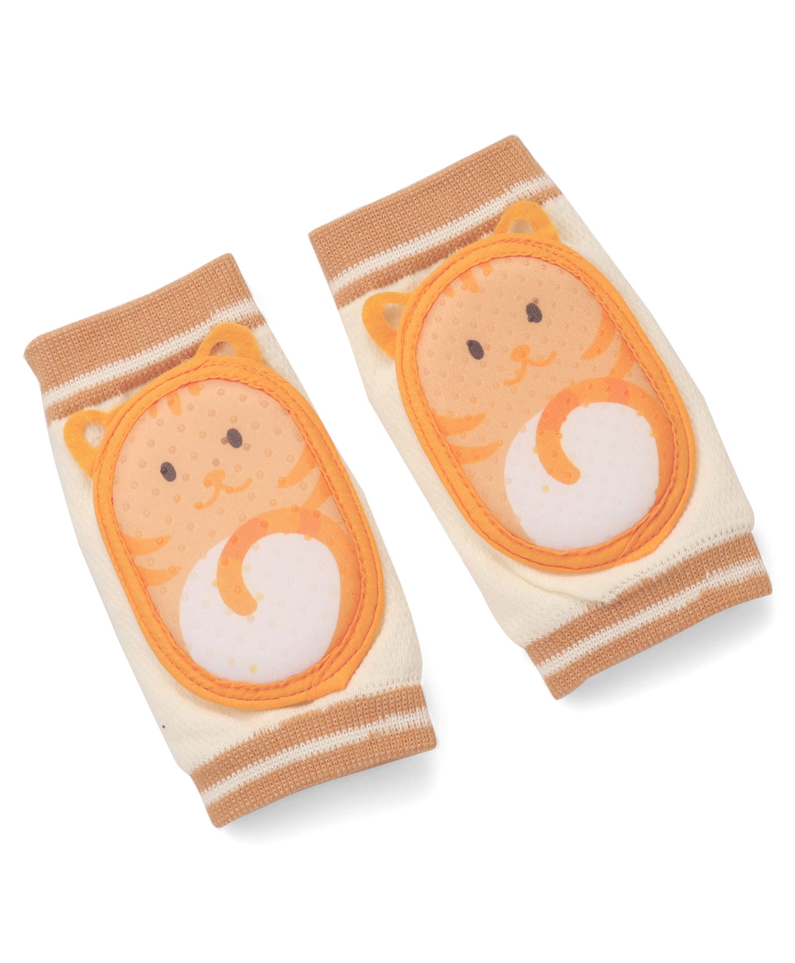 Baby Knee Pads Comfortable & Protective Support Anti Slip with Kitty Design - Light Orange-image-8