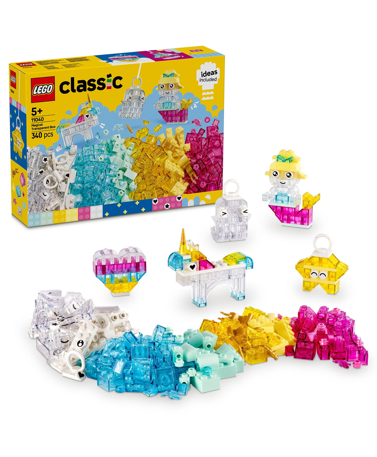 LEGO Classic Magical Transparent Box, Colorful Building Bricks Toy 340 Pieces - 11040-picture-14