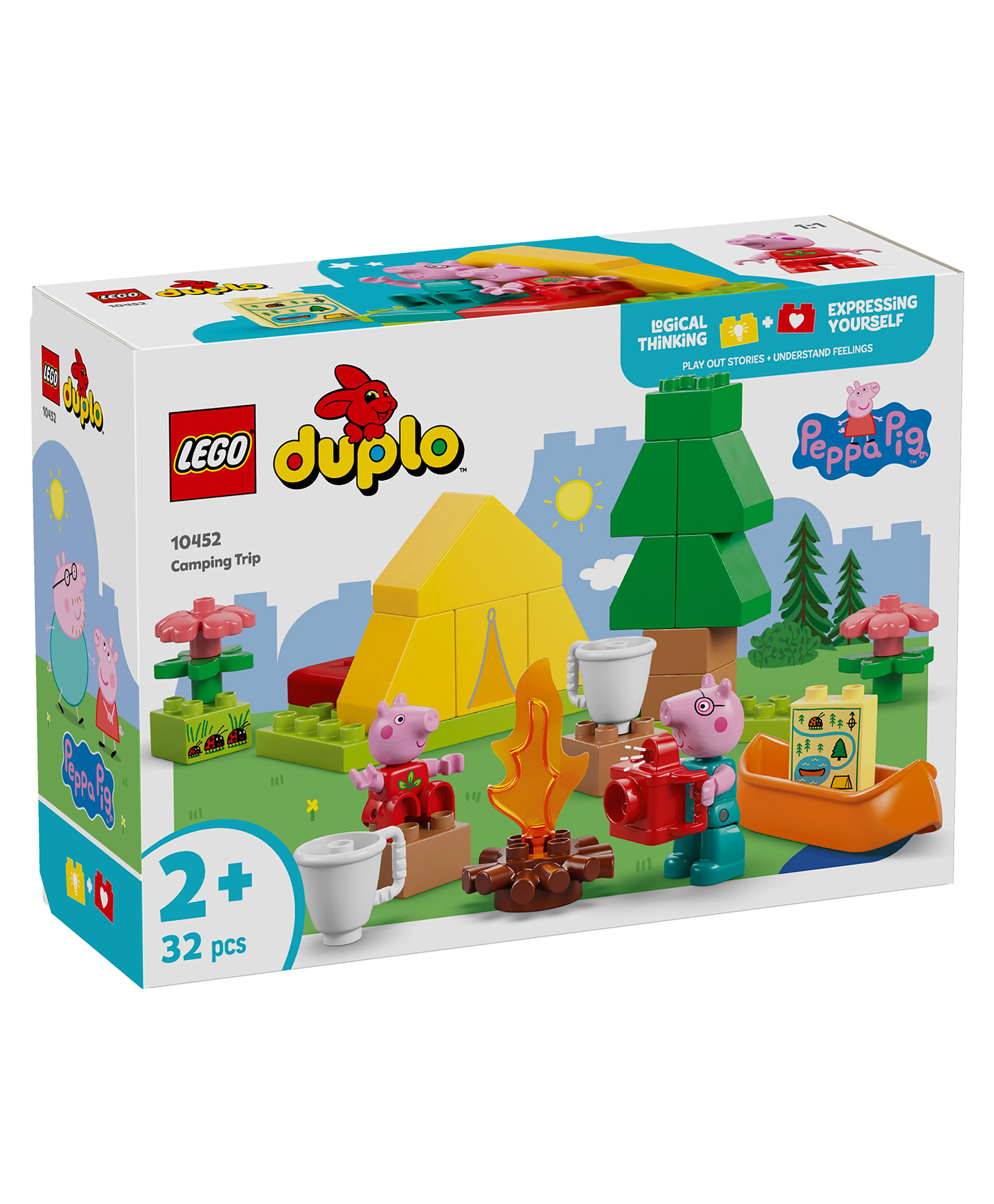LEGO DUPLO Peppa Pig Camping Trip Building Playset with Canoe Toy 32 pieces-10452-picture-18