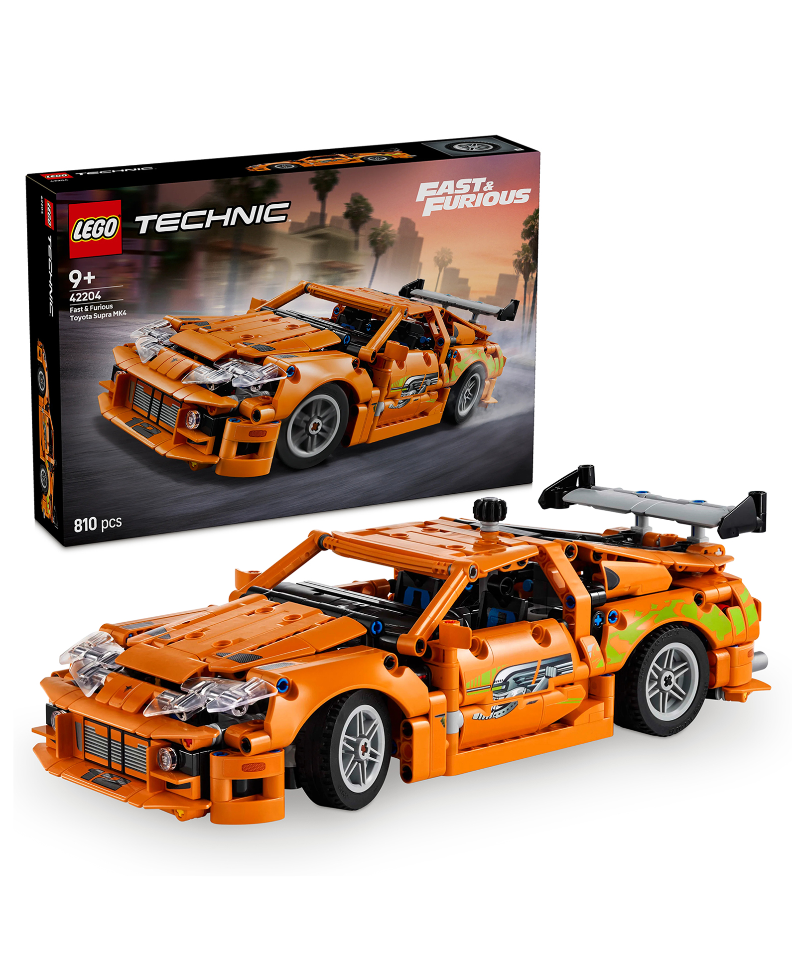 LEGO Technic Fast and Furious Toyota Supra MK4 Toy Car Model Kit 810 pieces 42204 - Orange-picture-16