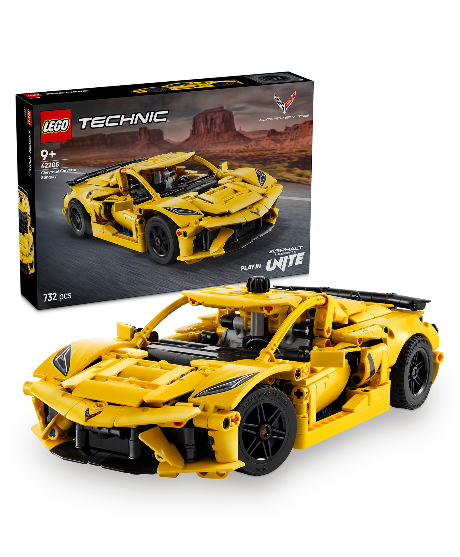 LEGO Technic Chevrolet Corvette Stingray Car Model Kit Vehicle Toy 732 Pieces - 42205-image-16