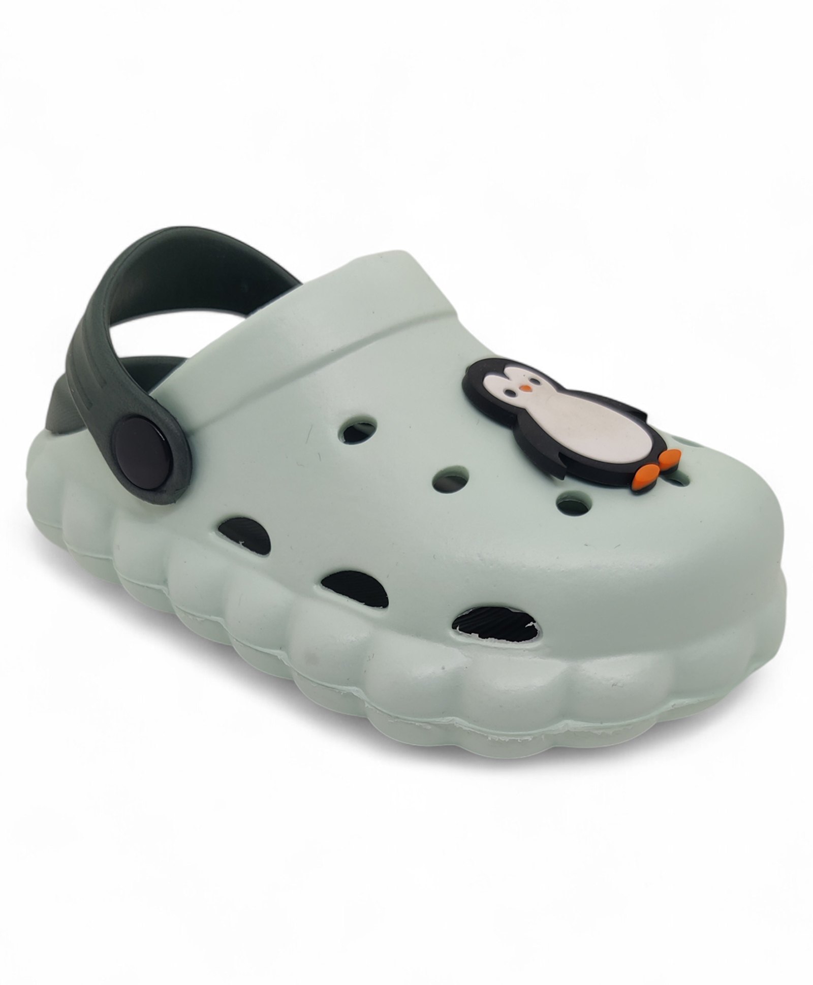 Lil Lollipop Penguin Applique Anti Slip Perforated Clogs - Light Green-picture-18