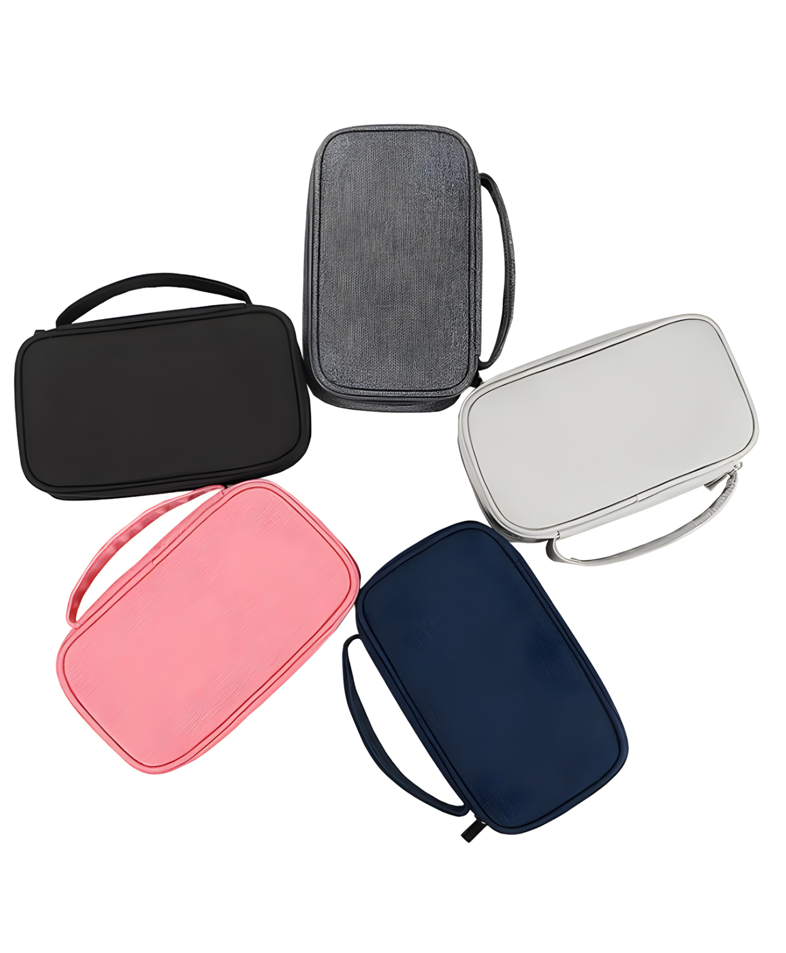COZY VIBES Travel Accessories Organizer Pouch Bag With Mesh Holder Elastic Pocket Multifunctional Carrying Cable Earphone Organizer - Pack of 1 - Color May Vary-image-35