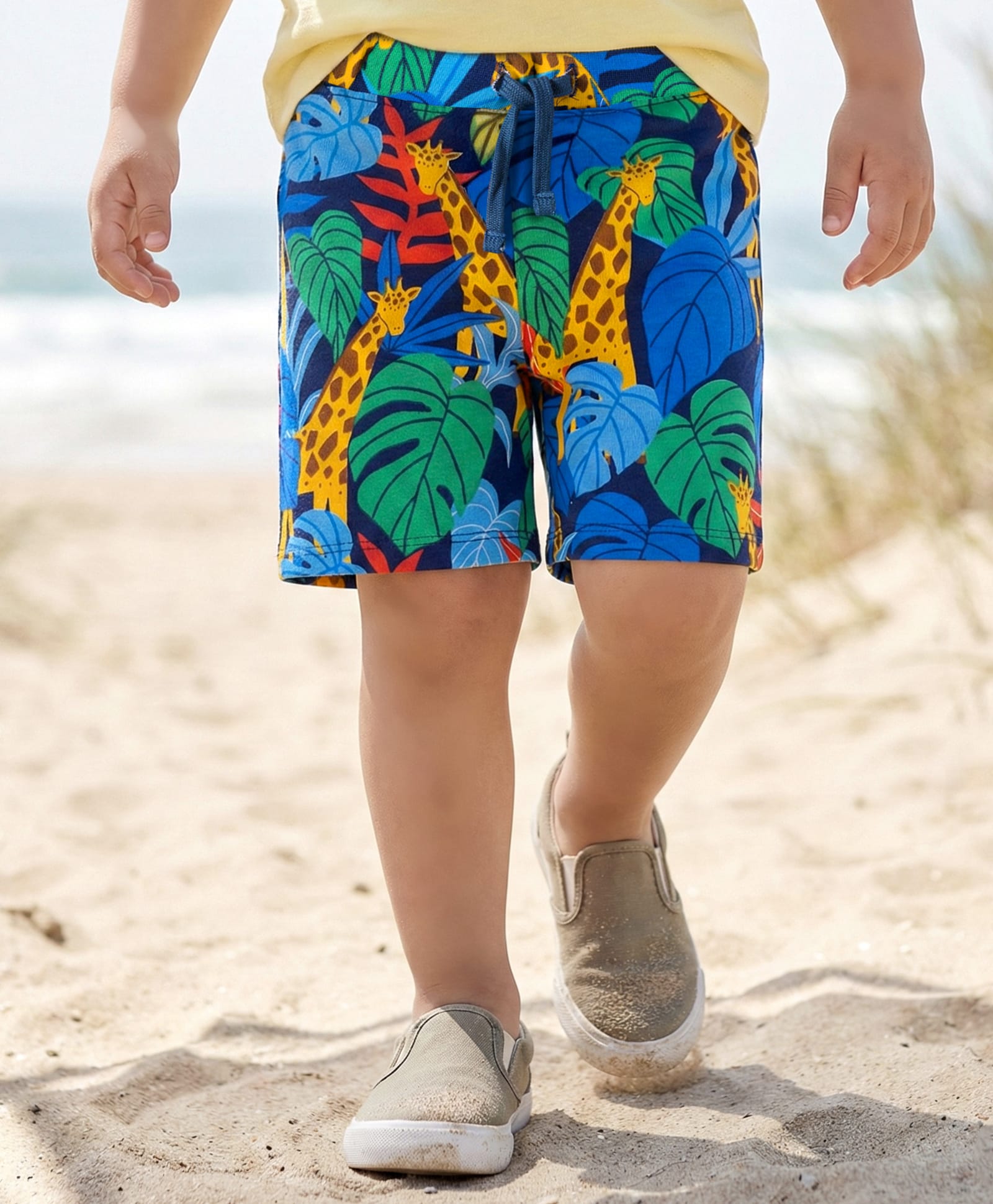 Babyhug Cotton Single Jersey Knit Shorts with Vehicle & Dino Print - Navy Blue-picture-38