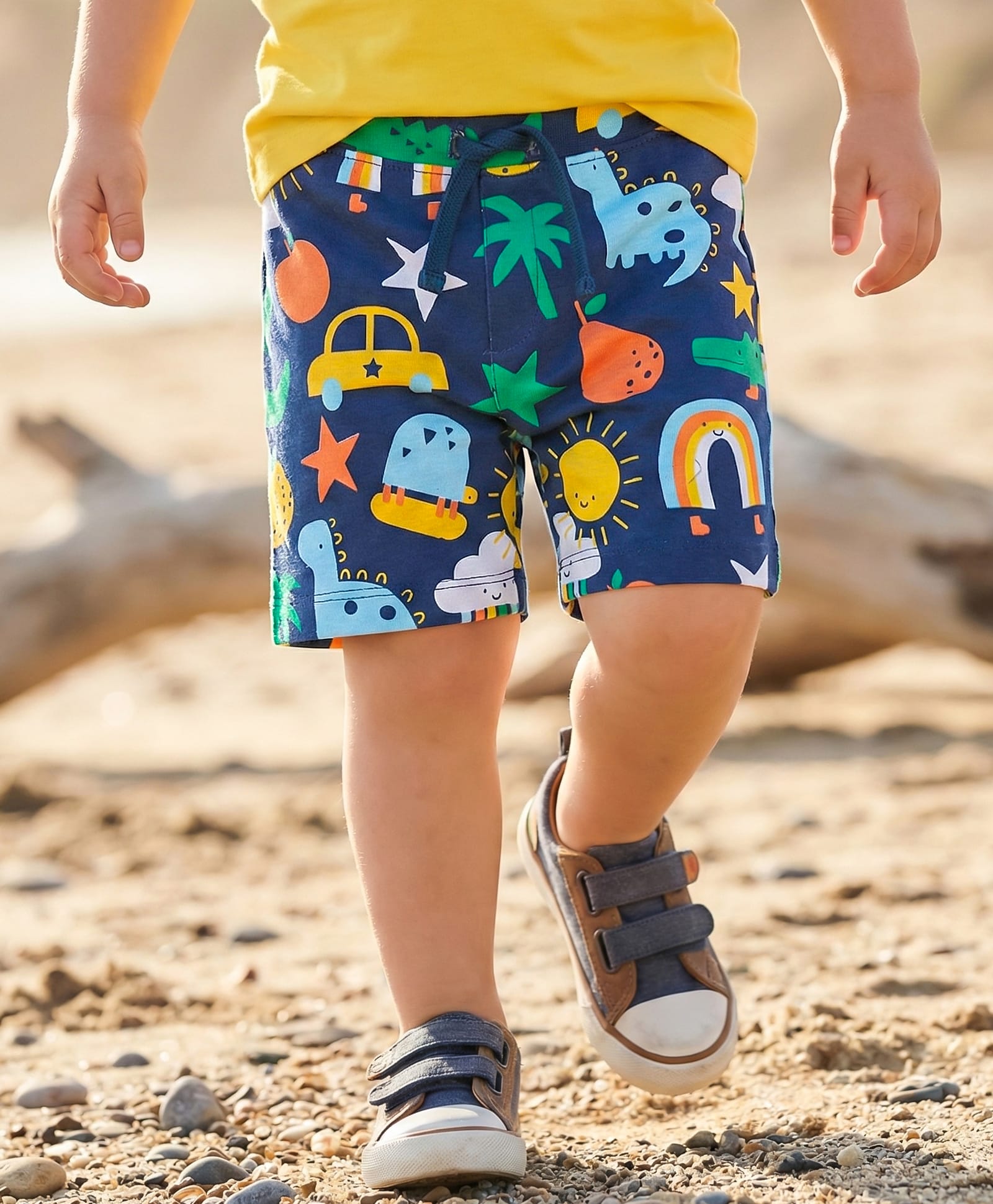 Babyhug Cotton Single Jersey Knit Shorts with Animal & Vehicle Print - Navy Blue-picture-35