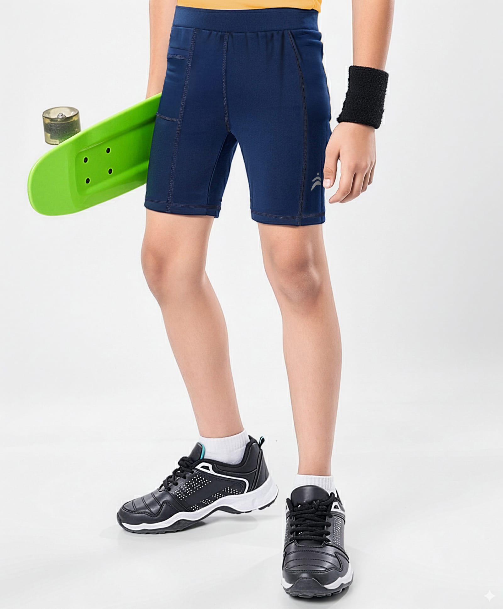 Pine Active Super Stretch Solid Cycling Shorts - Navy Blue-image-22