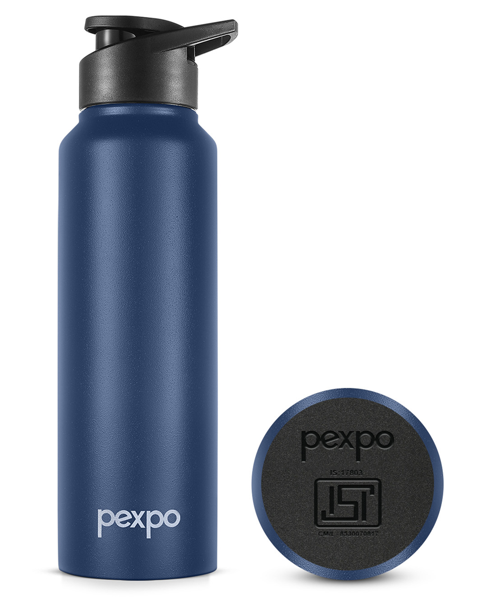 PEXPO Chromo Pro ISI Certified Stainless Steel Sports/Fridge Sipper Water Bottle, 750ml, Denim Blue | Water Bottle for Office, Gym, School, Yoga, Trekking, Men, Women and Kids-image-11