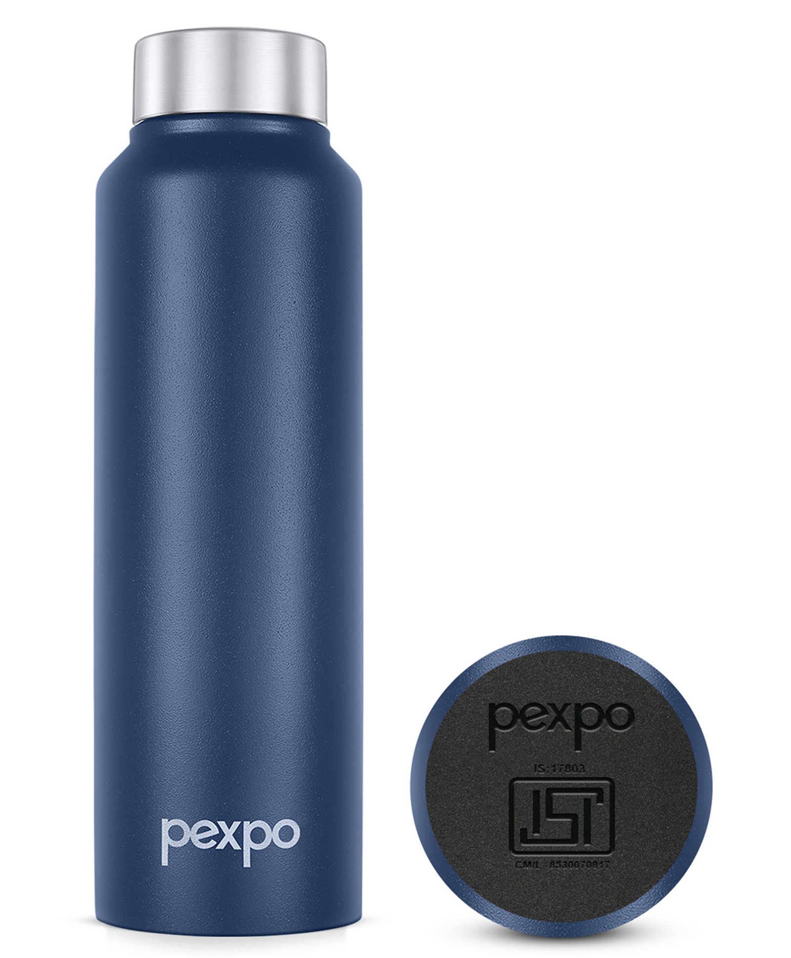Pexpo Chromo ISI Certified Stainless Steel Sports/Fridge Water Bottle 750ml, Denim Blue | Eco Friendly | BPA Free | Water Bottle for Office, Gym, School, Yoga, Trekking, Men, Women and Kids-image-9
