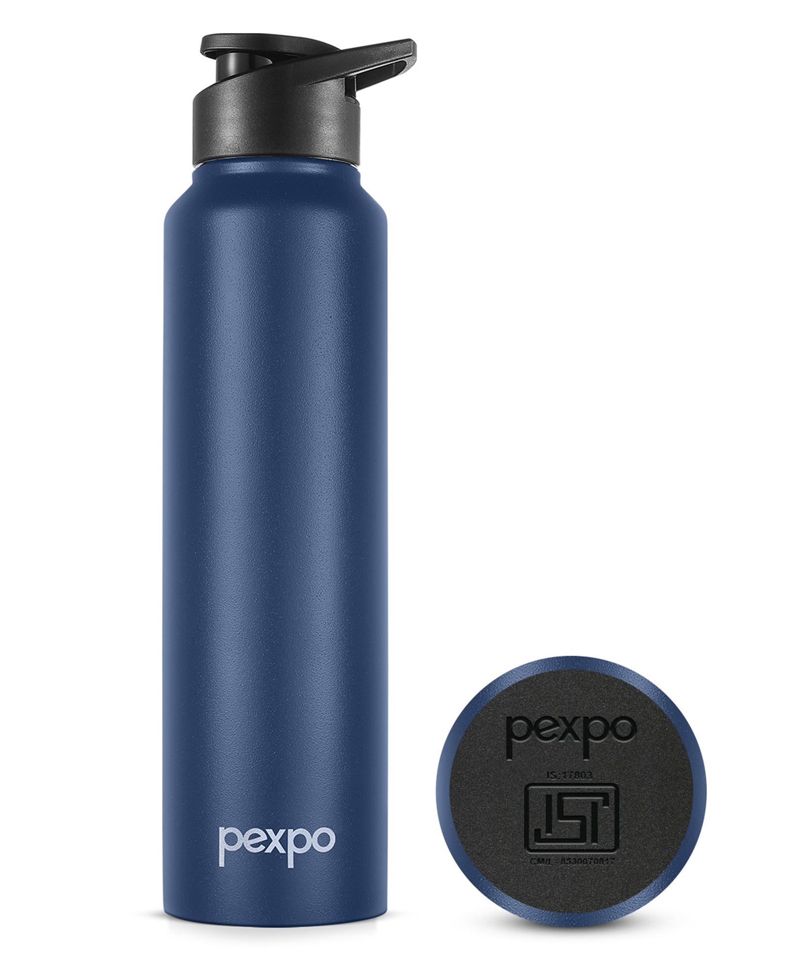 PEXPO Chromo Pro 1000 ISI Certified Stainless Steel Sports/Fridge Sipper Water Bottle, 950ml, Denim Blue | Water Bottle for Office, Gym, School, Yoga, Trekking, Men, Women and Kids-image-10