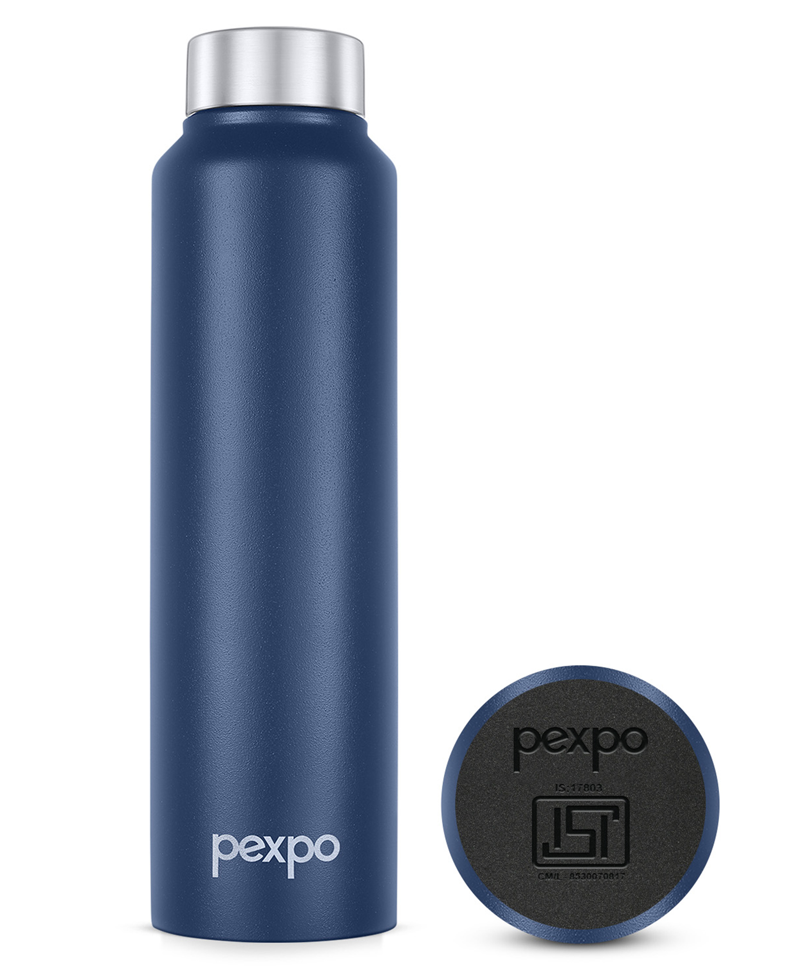 Pexpo Chromo Pro 1000 ISI Certified Stainless Steel Sports/Fridge Water Bottle, 950ml, Denim Blue | BPA Free |Water Bottle for Office, Gym, School, Yoga, Trekking, Men, Women and Kids|-image-12