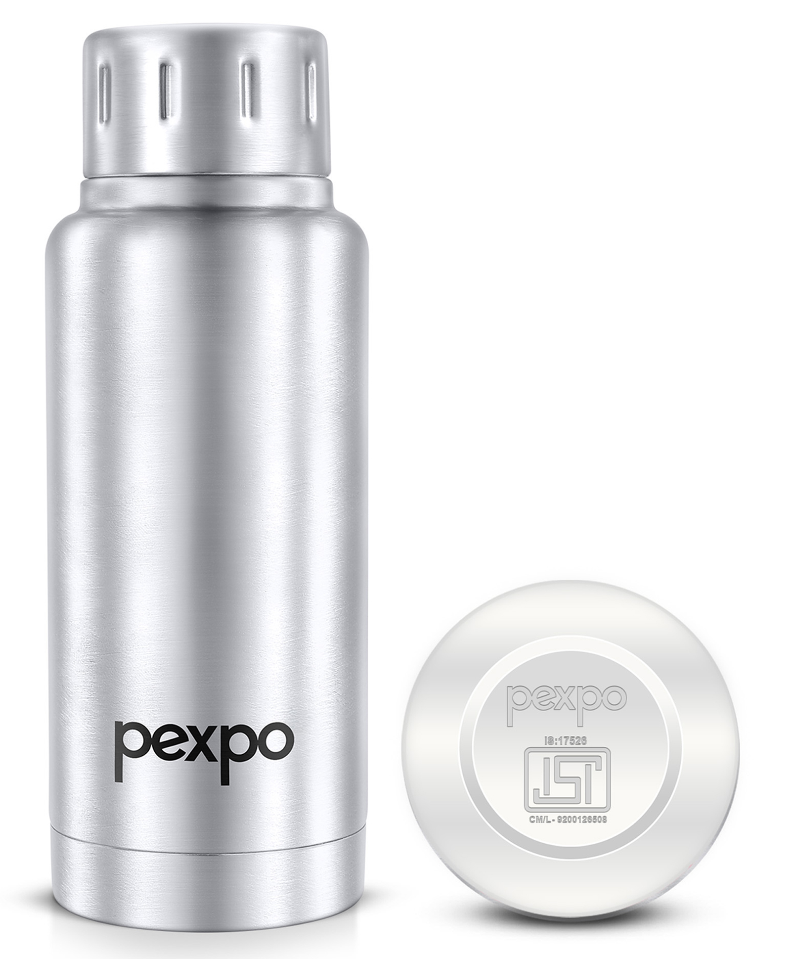 Pexpo Cameo Pro Vacuum Insulated 300ml Stainless Steel Water Bottle - Silver | Hot & Cold Upto 5-6 Hours | Leak of | Office, School, Gym & Travelling|Men, Women & Kids|-image-48