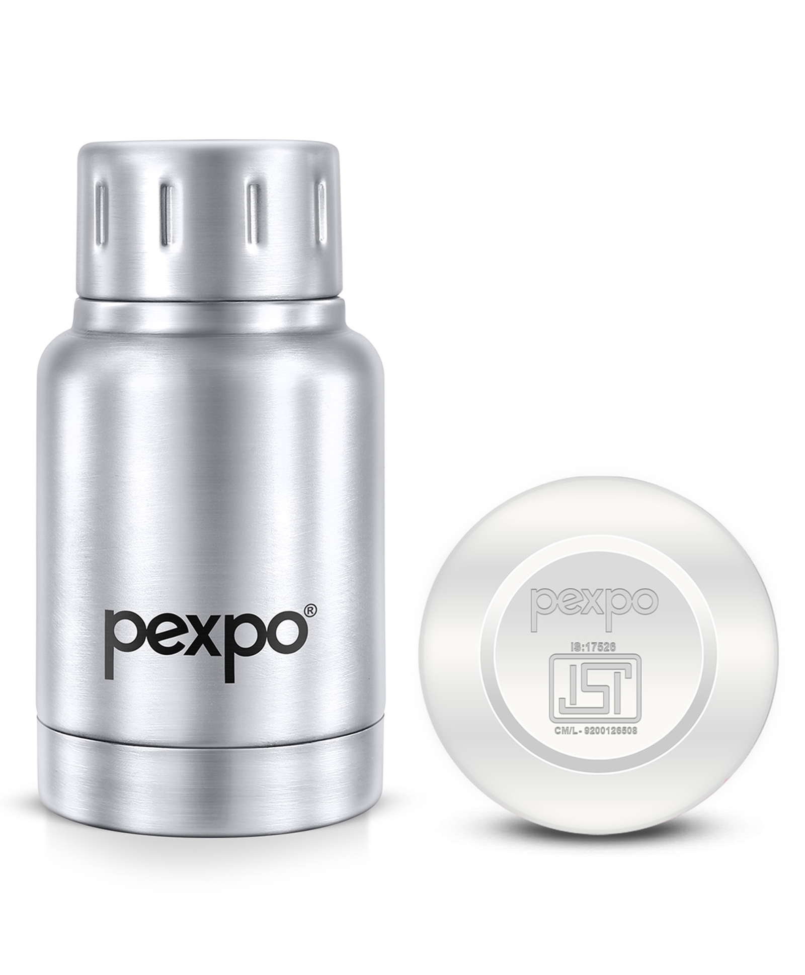 Pexpo Cameo Pro Vacuum Insulated 160ml Stainless Steel Water Bottle - Silver | Hot & Cold Upto 4-5 Hours | Leak of | Office, School, Gym & Travelling|Men, Women & Kids|-image-37