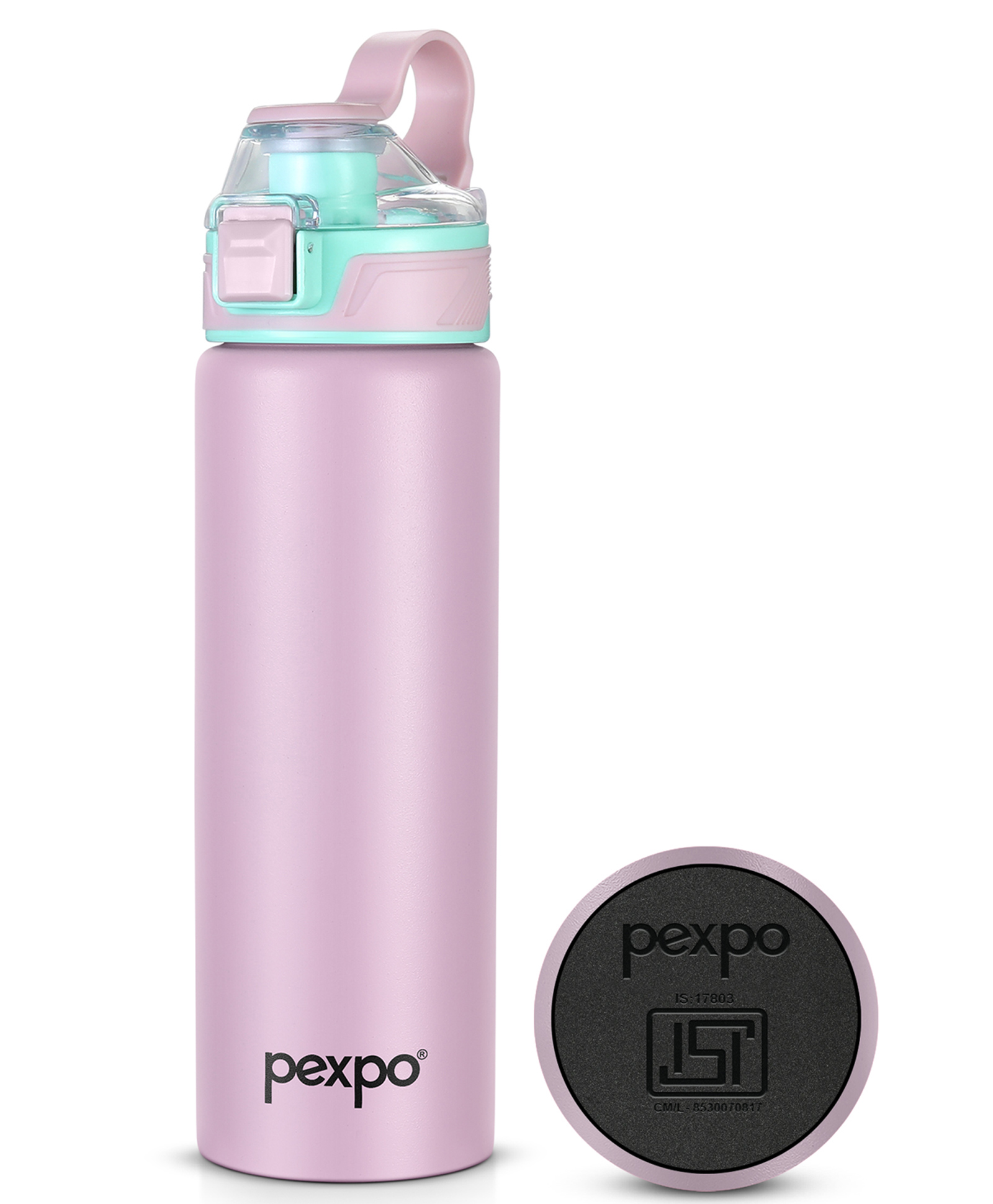 go24 Pexpo Arctic 900 ISI Certified Stainless Steel Sports/Fridge Water Bottle with Flip Top Cap, 800ml, Rosy Brown | Eco friendly | Water Bottle for Office, Gym, School, Yoga, Trekking, Adults & Kids-picture-11