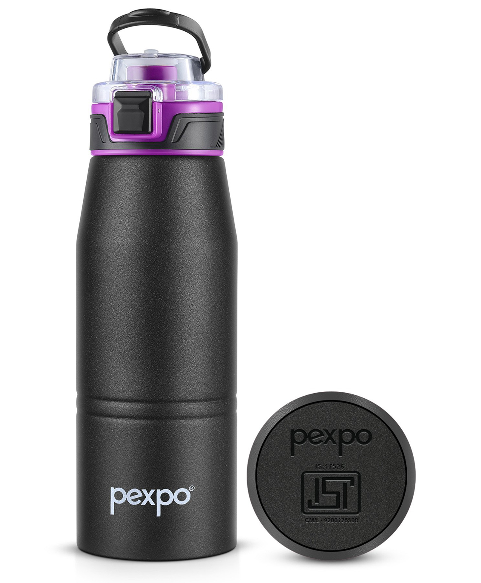 Pexpo Atlas 800 Stainless Steel Vacuum Insulated Hot & Cold Flask - 740 ml, Knight Black | Home| Office| Gym | Outing | School | Ideal for Adults & Kids-image-8