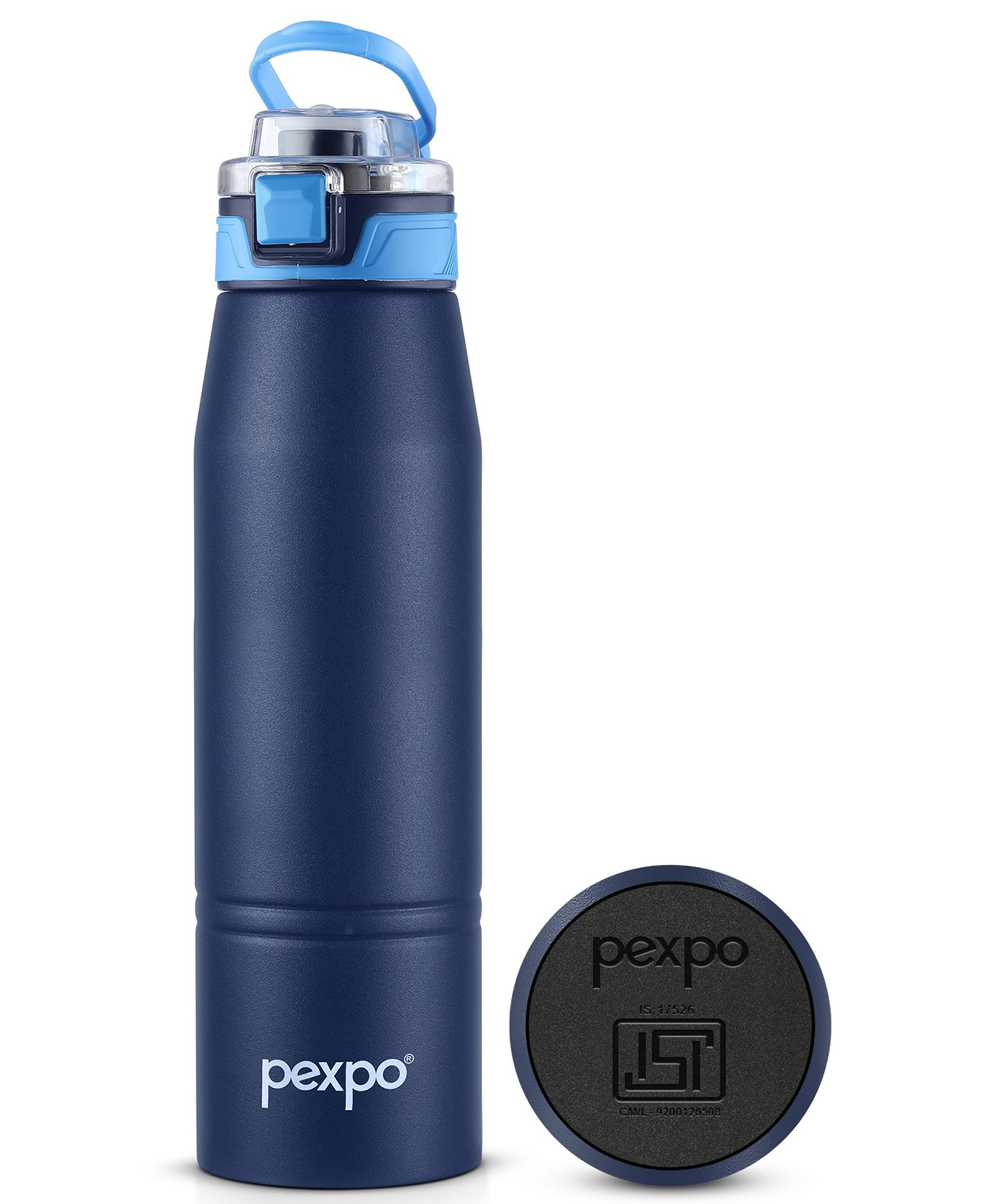 Pexpo Atlas 1000 Stainless Steel Vacuum Insulated Hot & Cold Flask - 940ml, Denim Blue | Home| Office| Gym | Outing | School | Ideal for Adults & Kids-image-49