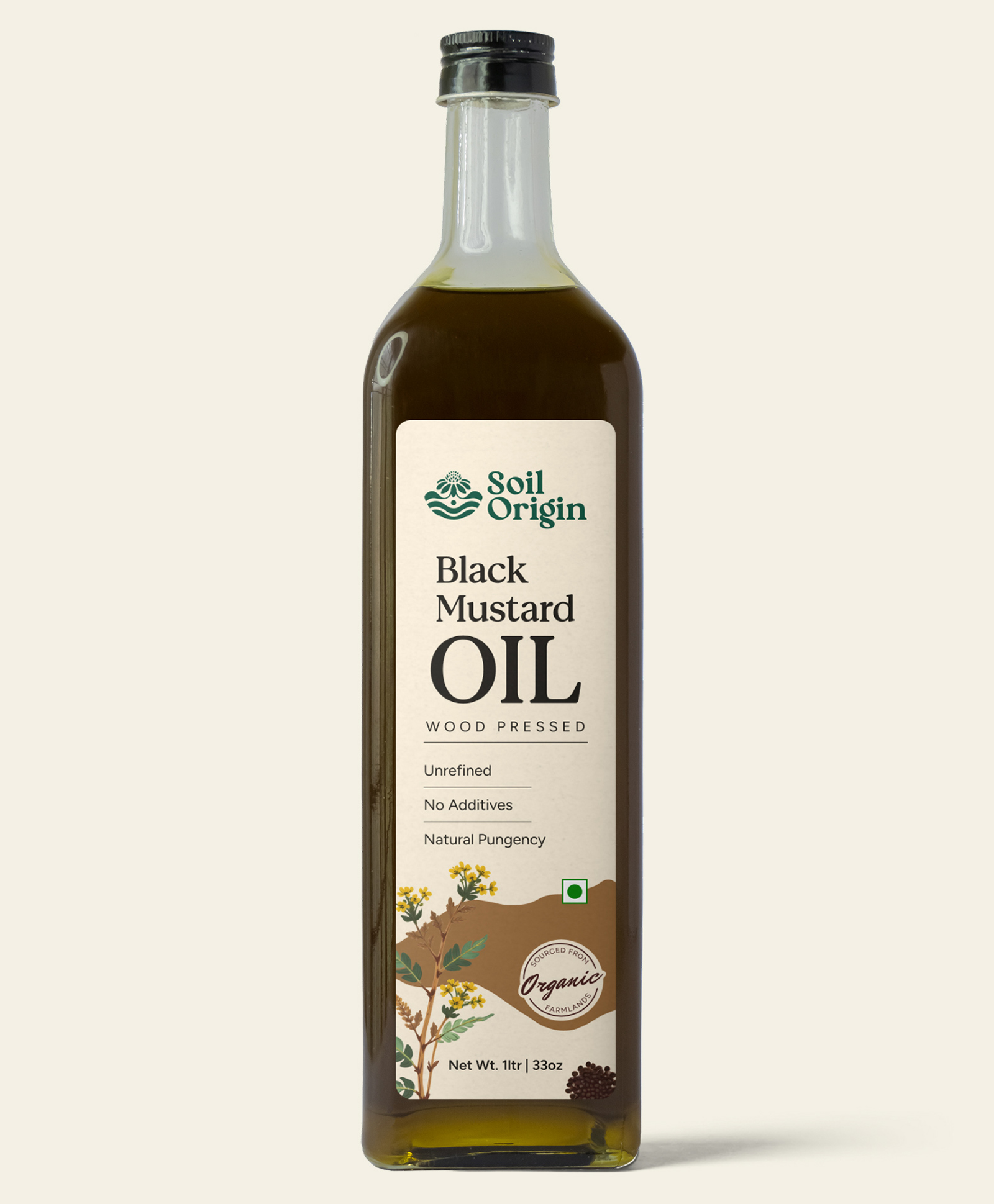 Soil Origin Wood Pressed Black Mustard Oil - 500 ml-image-2