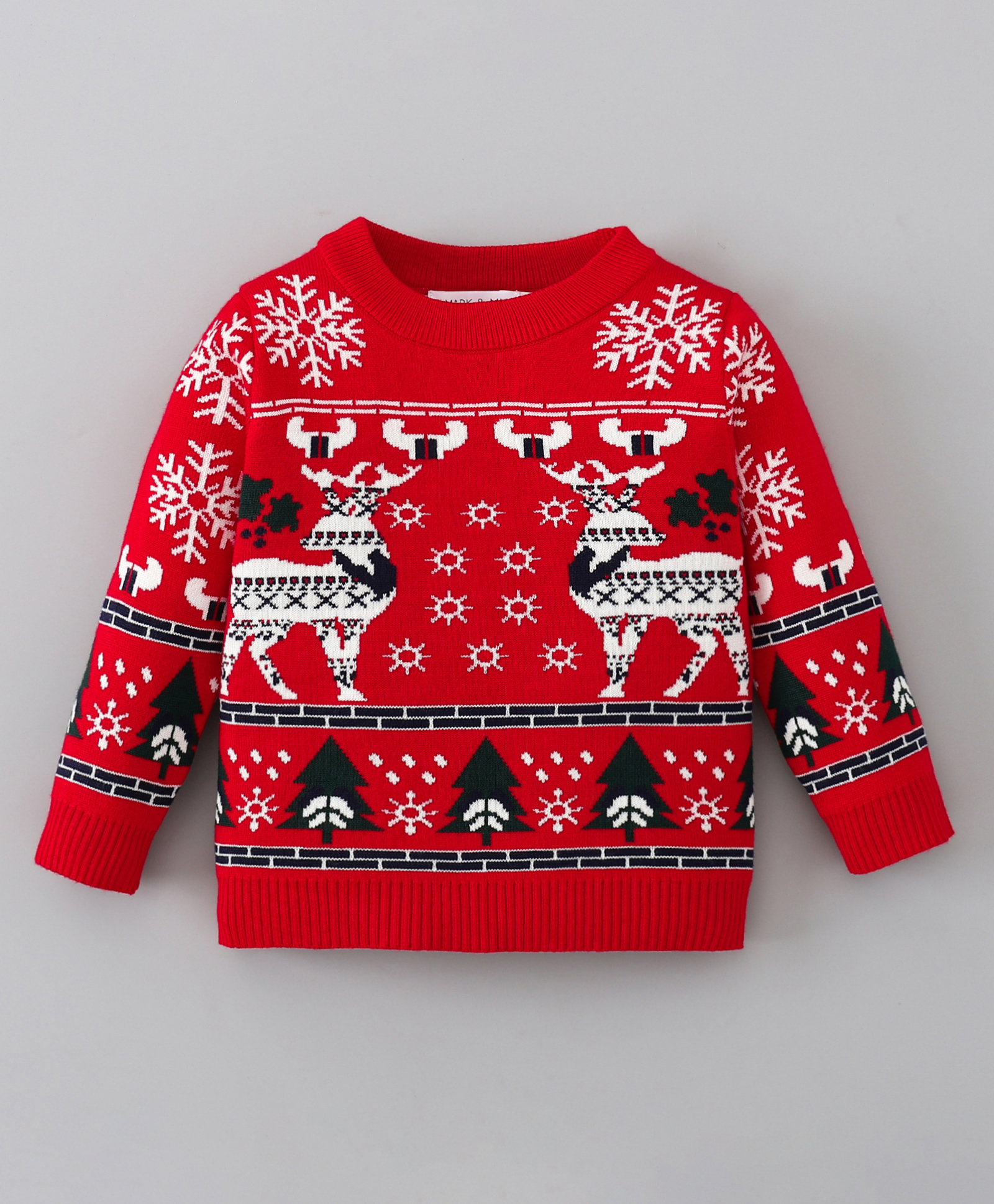 Mark & Mia Viscose Full Sleeves Pullover Sweater With Deer Design - Red-picture-26