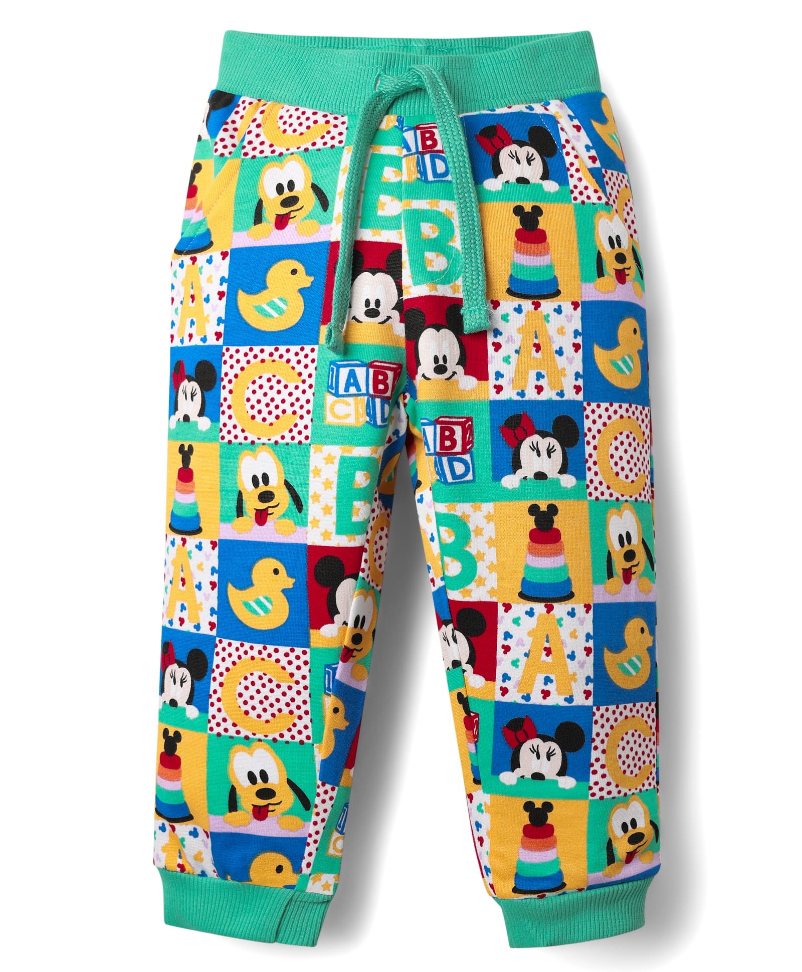 Babyhug Disney Cotton Full Length Lounge Pant with Minnie & Mickey Mouse Graphics - Mint-picture-23