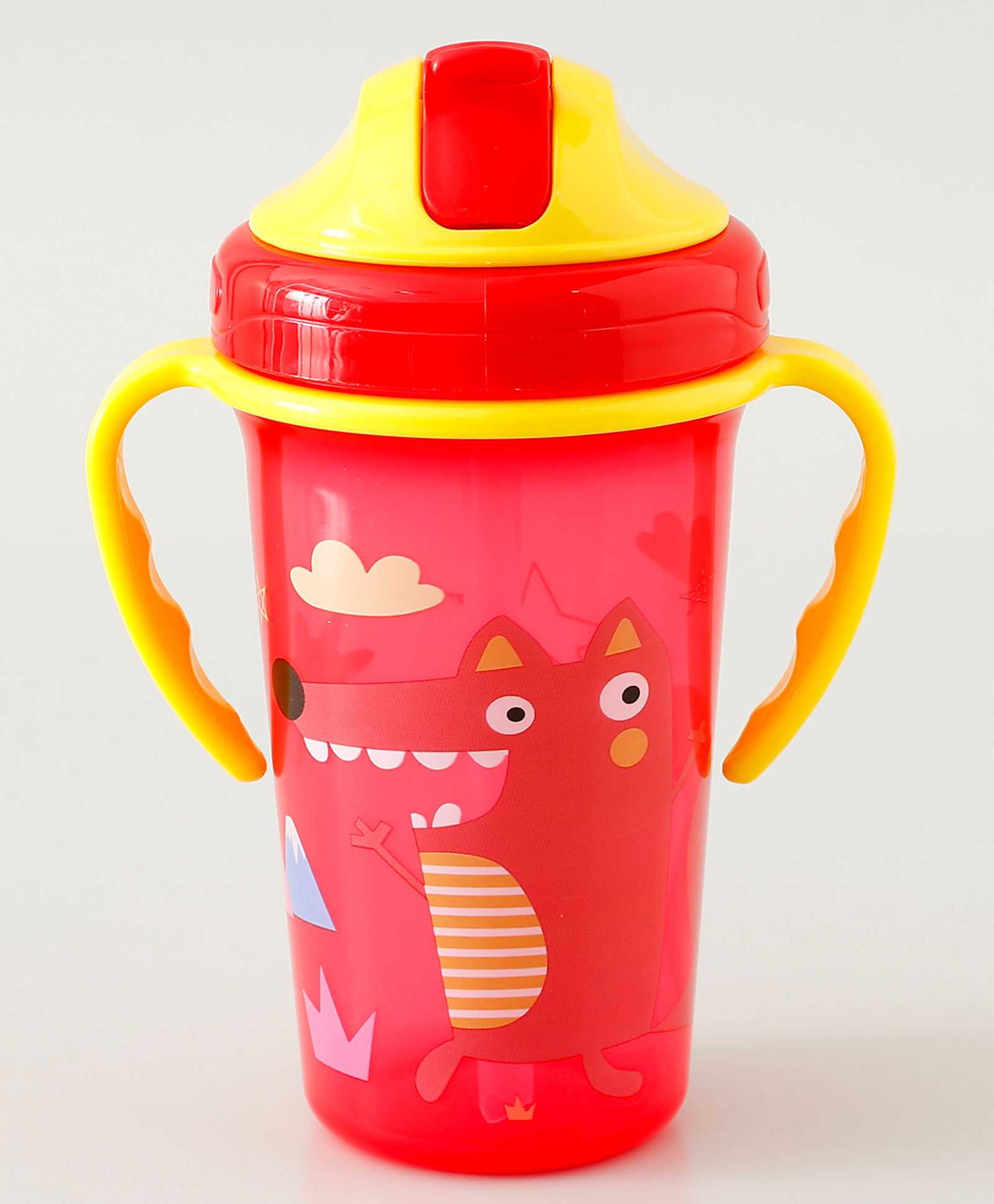 Straw Sipper with Detachable Twin Handle 300 ml - Red| Hygienic Swipey Straw Cap| Leak Proof| BPA Free| for Infants & Toddlers| Water Bottle| Soft Silicone Straw| Training Cup for Boys & Girls-image-18