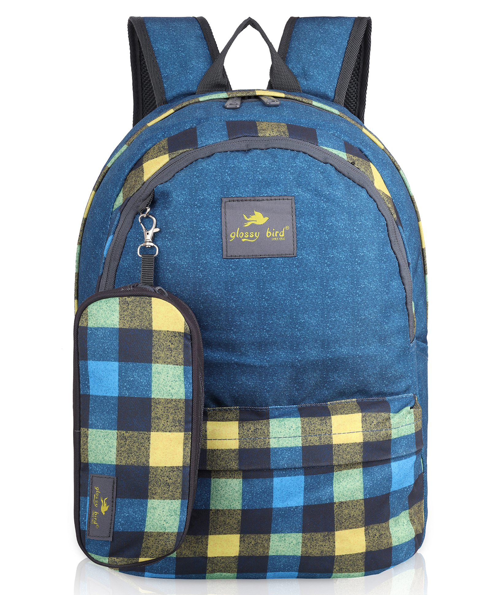 Echo Boomers Glossy Bird School & College Backpack with Detachable Pouch Sky & Multi Height 18 Inches-image-48