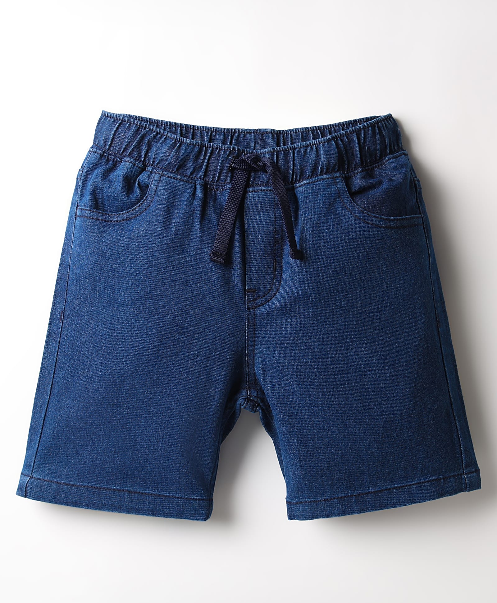 Kookie Kids Above Knee Length Washed Denim Shorts - Blue