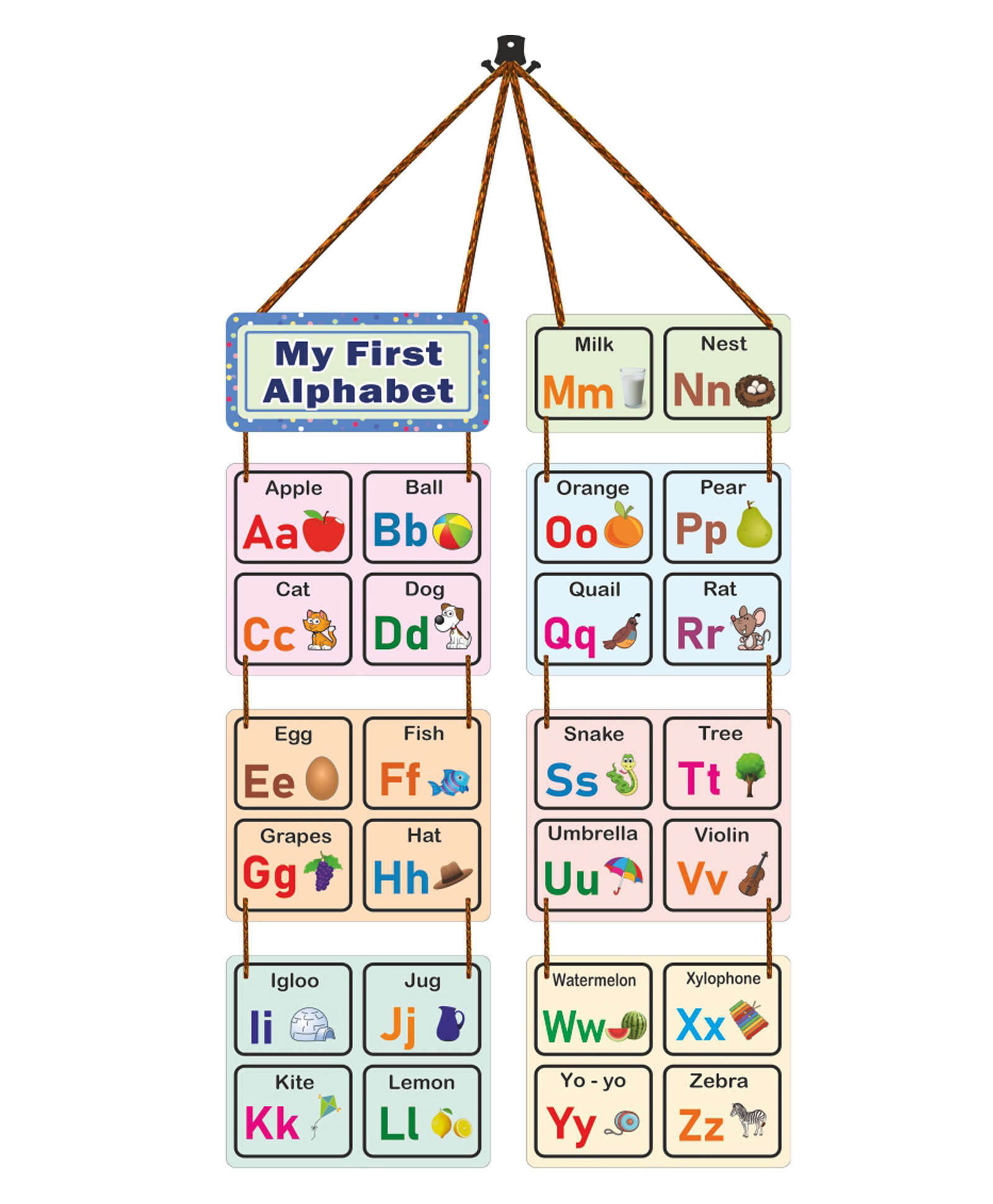Wissen Wooden Kids Wall Hanging Décor Alphabets A-Z theme-image-35