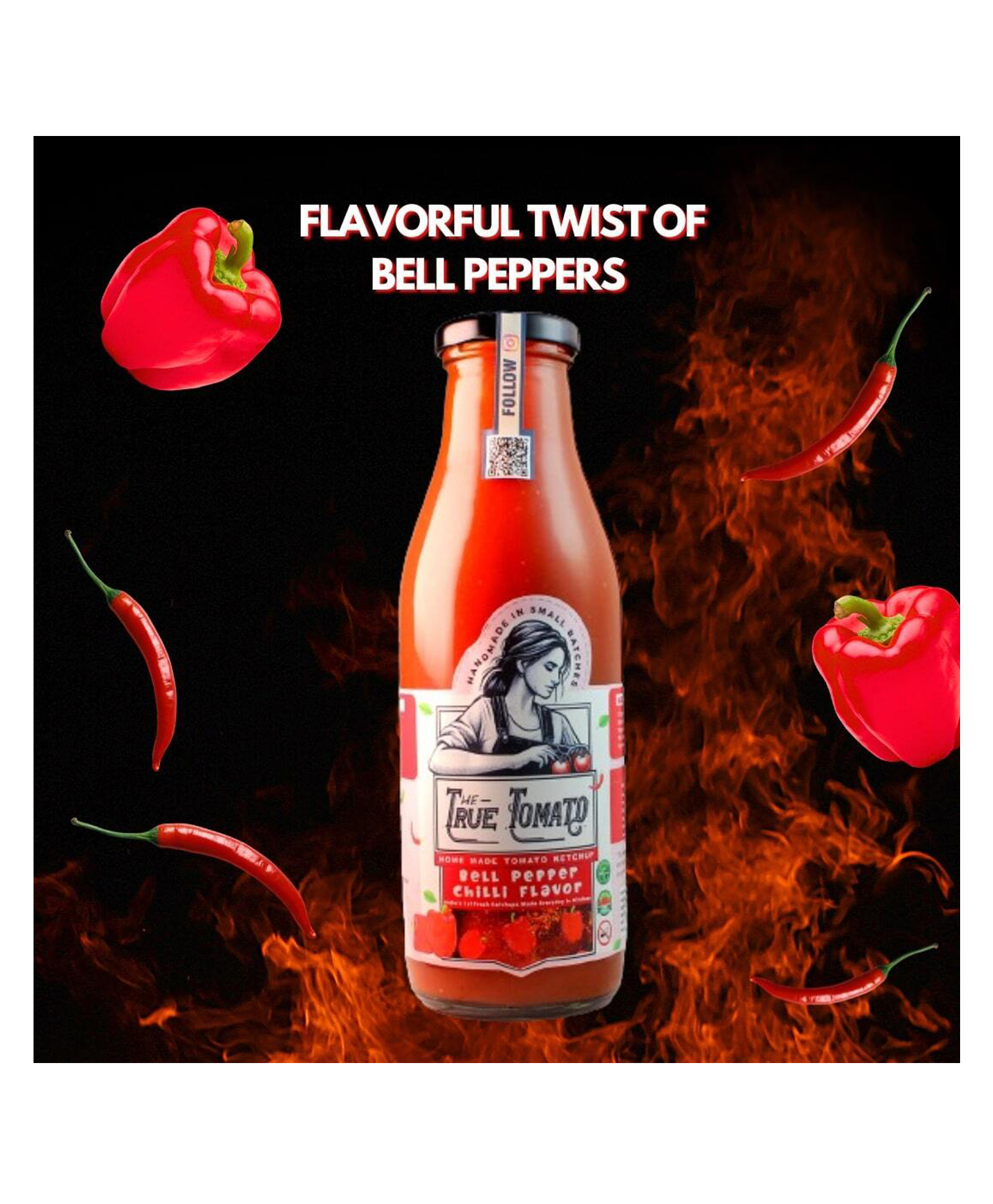 The True Tomato Bell Pepper chilli Tomato Ketchup - 220 g-image-40