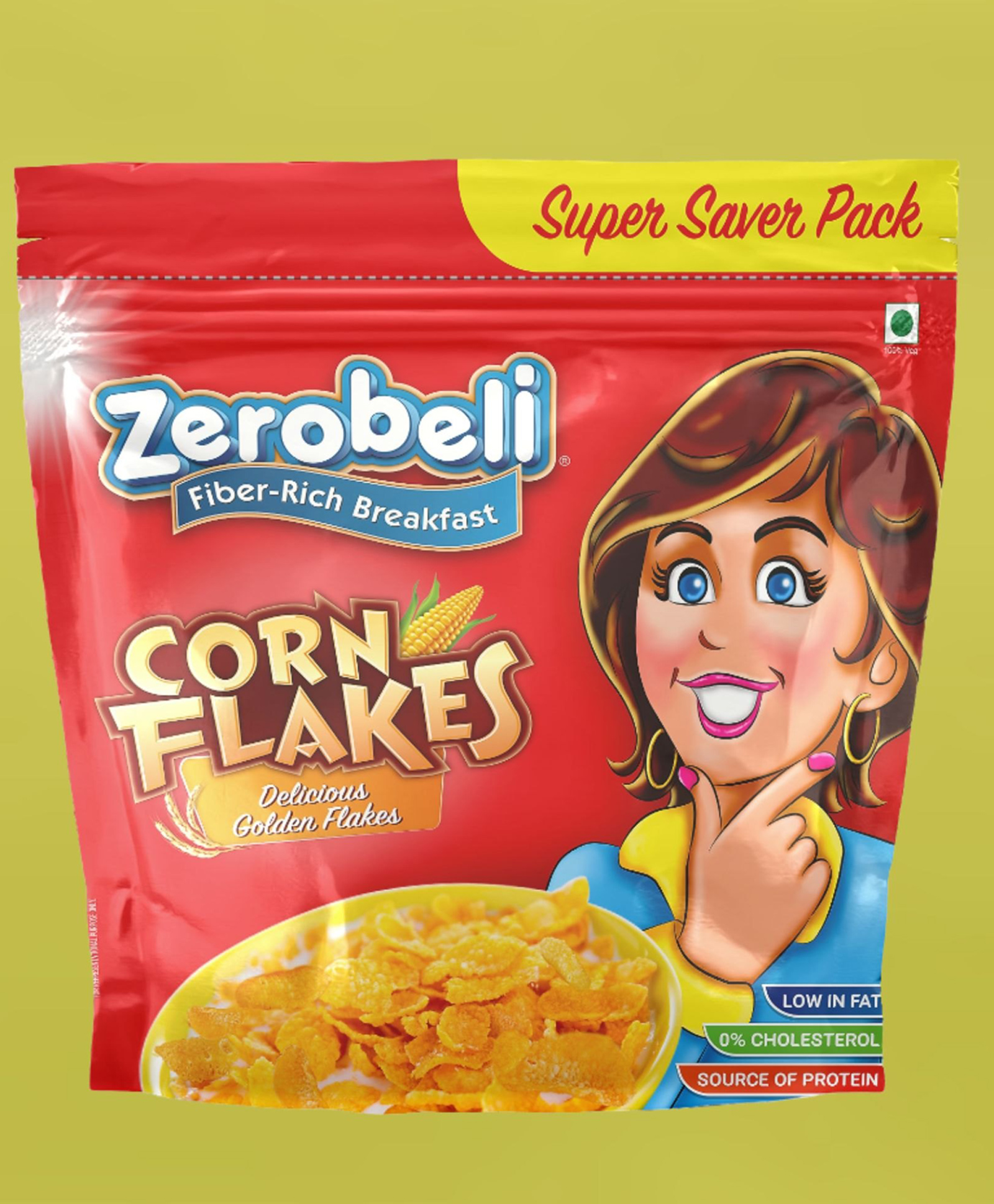 Zerobeli Delicious Low Fat Golden Corn Flakes 1 kg Super Saver Pack-picture-16