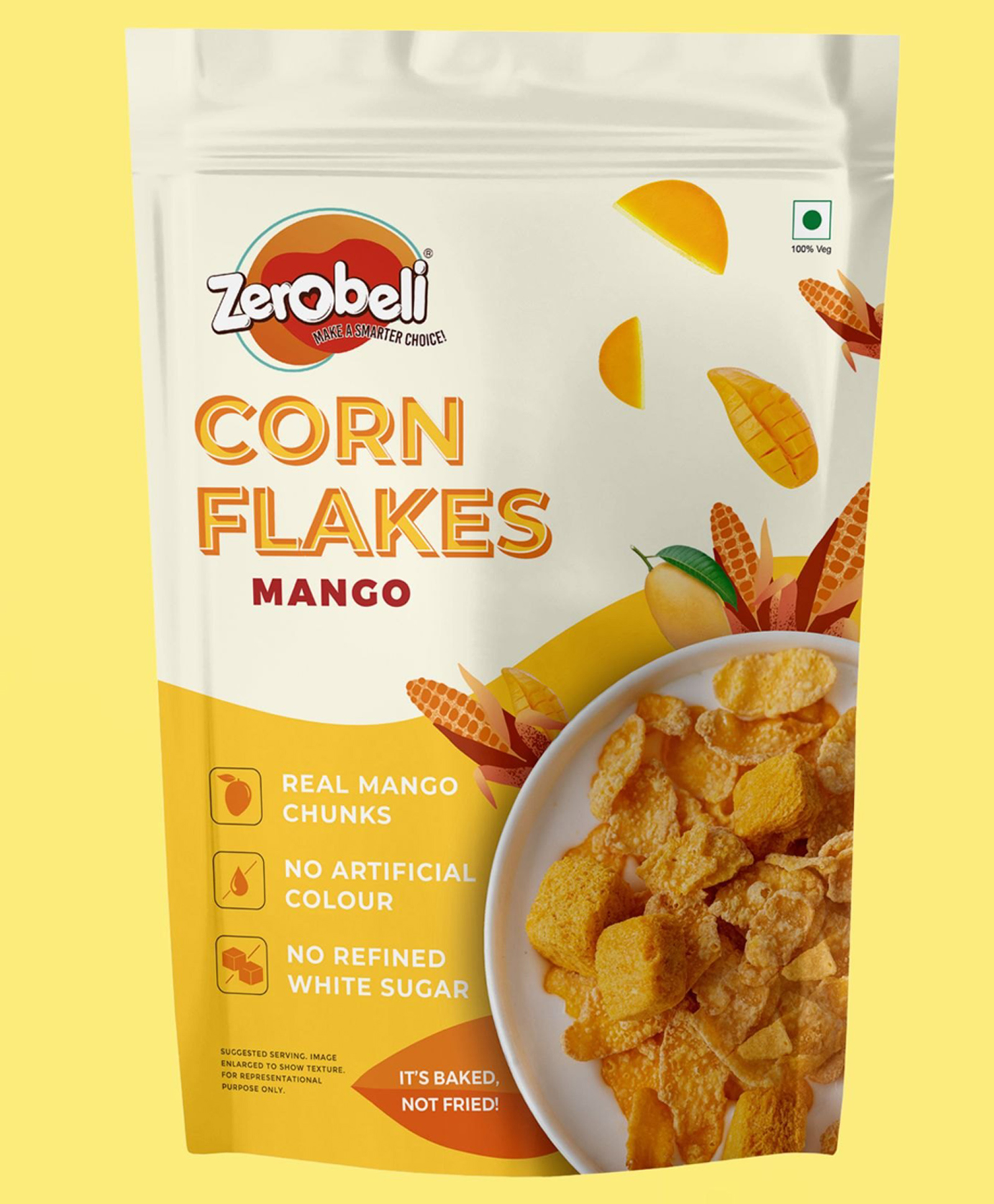 Zerobeli Real Mango Corn Flakes 260 g With Real Dried Mango Chunks-picture-11