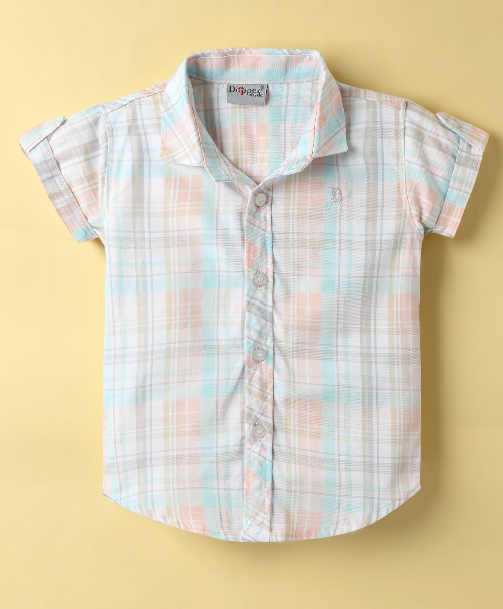Dapper Dudes Half Sleeves Checked Shirt - Multi Colour-image-16