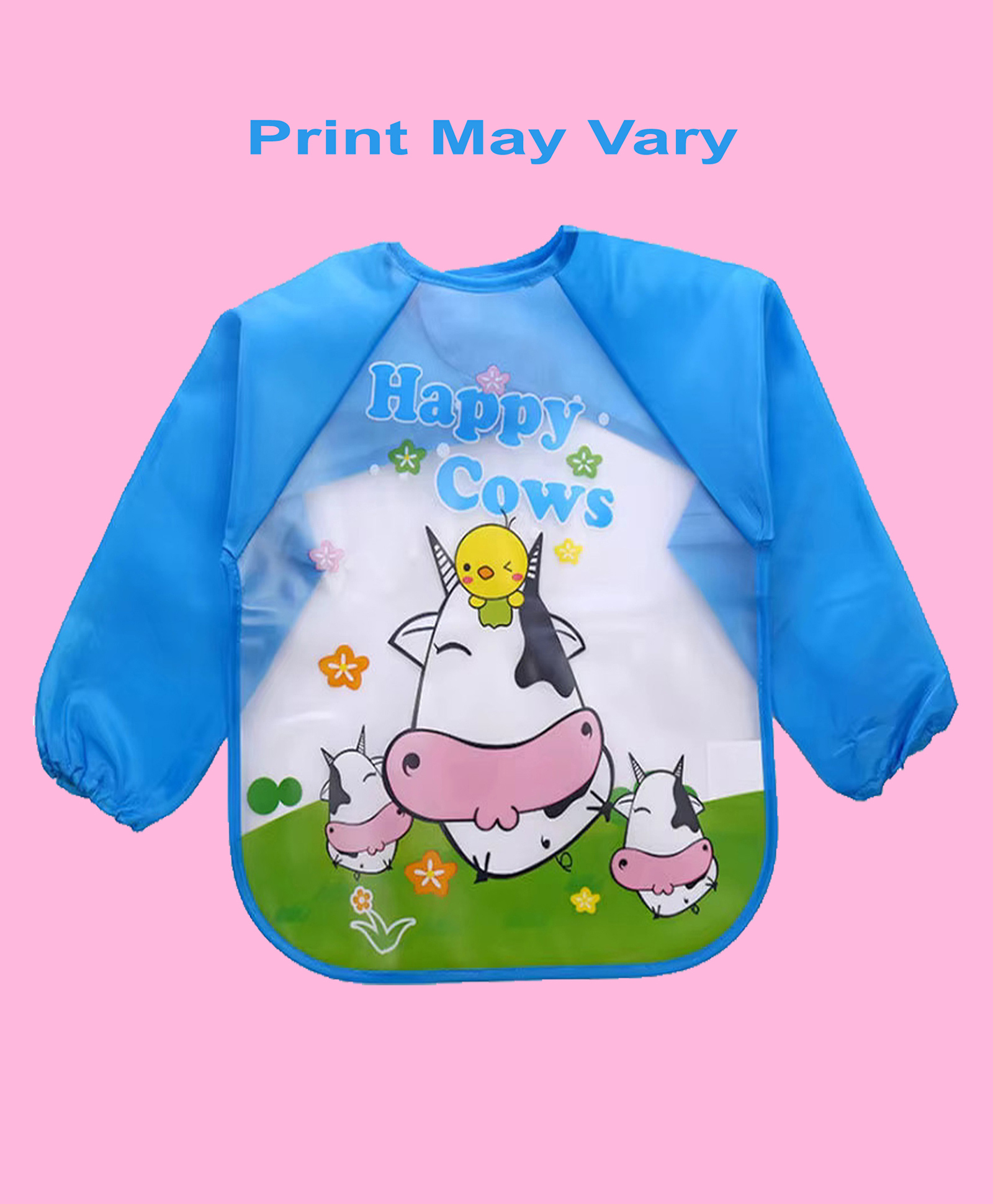 Sparkle Joy Full Sleeves Washable PVC Waterproof Printed Apron/Bibs - Multicolor-image-23