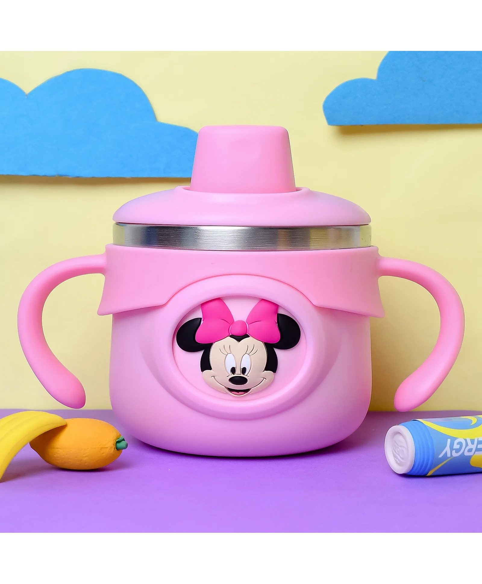 Sparkle Joy Stainless Steel Insulated Hot & Cold Sipper Bottle for Kids/Double Wall & Vacuuming/Sipper Cups with Straw/Travelling Water Bottle for Kids with Straw (260ml) - Pink-image-8