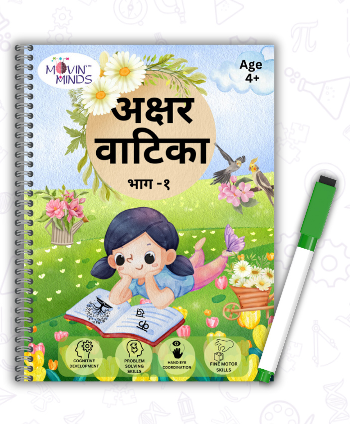Akshar Vatika Part 1 | Hindi Writing Practice Book for Kids | Hindi Alphabets for Kids | Reusable Hindi Word Making Game | Varnamala Chart with 68 velcro cutouts - Hindi-image-24