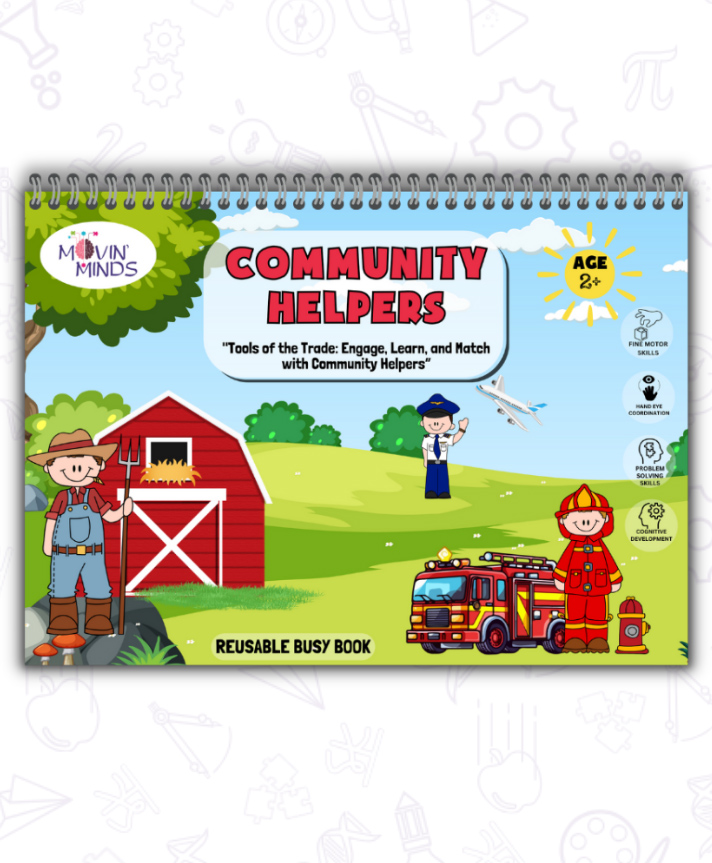 Community helpers Mini Book | Early learning Montessori Activity Book with Reusable Velcro Stickers | Fun Activities and Exercise for preschoolers - English-image-35