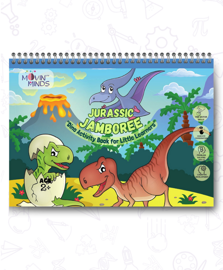 Jurassic Jamboree Mini Book | Early learning Dinosaur Montessori Activity Book with Reusable Velcro Stickers | Travel Friendly Activity Books | Mess Free Fun Activity Quiet Book - English-image-13