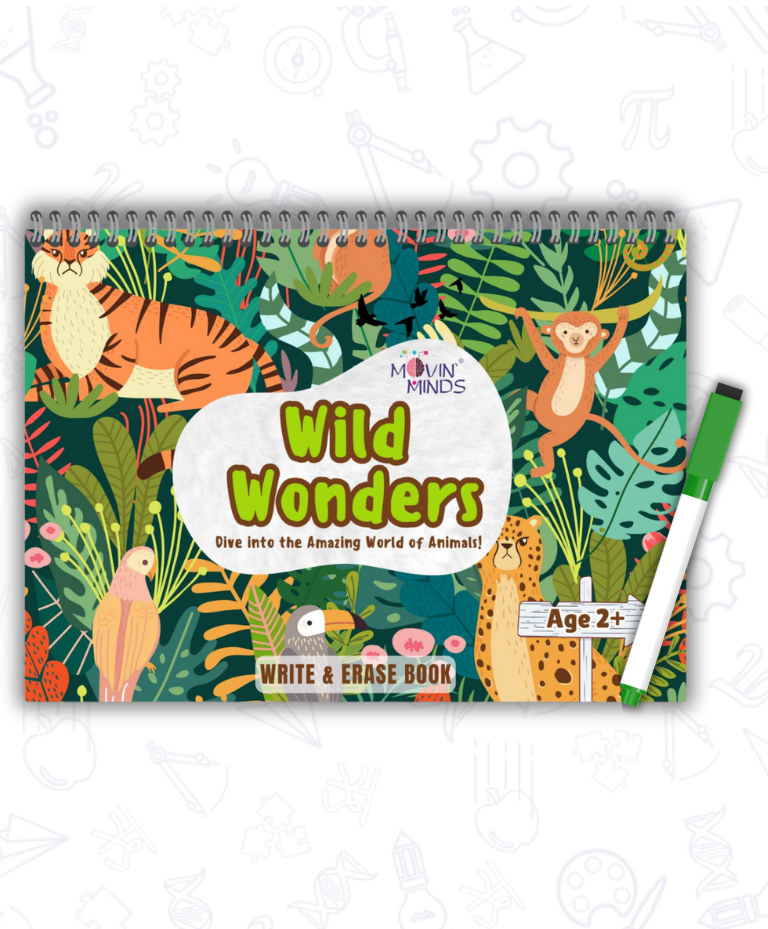 Animals Wild Wonders Reusable Activity Book for preschoolers with Dry Erase Marker| Travel Friendly Activity Books | Mess Free Fun Activity Quiet Book | Montessori Learning - English-image-30