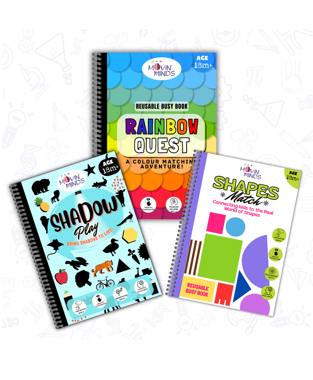 movin minds Rainbow Quest, Shapes Match, Shadow Play Mini Book | Velcro Books | Preschool Learning Book for preschoolers, learn colours, shapes, shadows Set of 3 books - English-picture-14