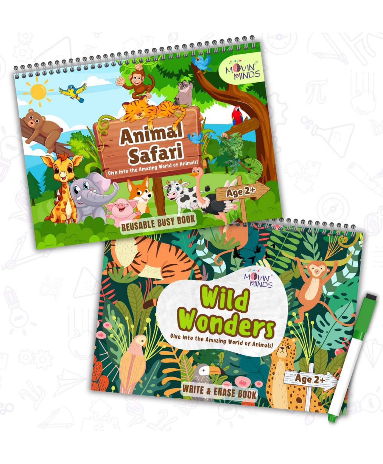 Animals Wild Wonders Reusable Activity Book and Animal Safari Velcro sticker book for preschoolers | Travel Friendly Activity Books | Quiet Book | Montessori Learning - English-image-34