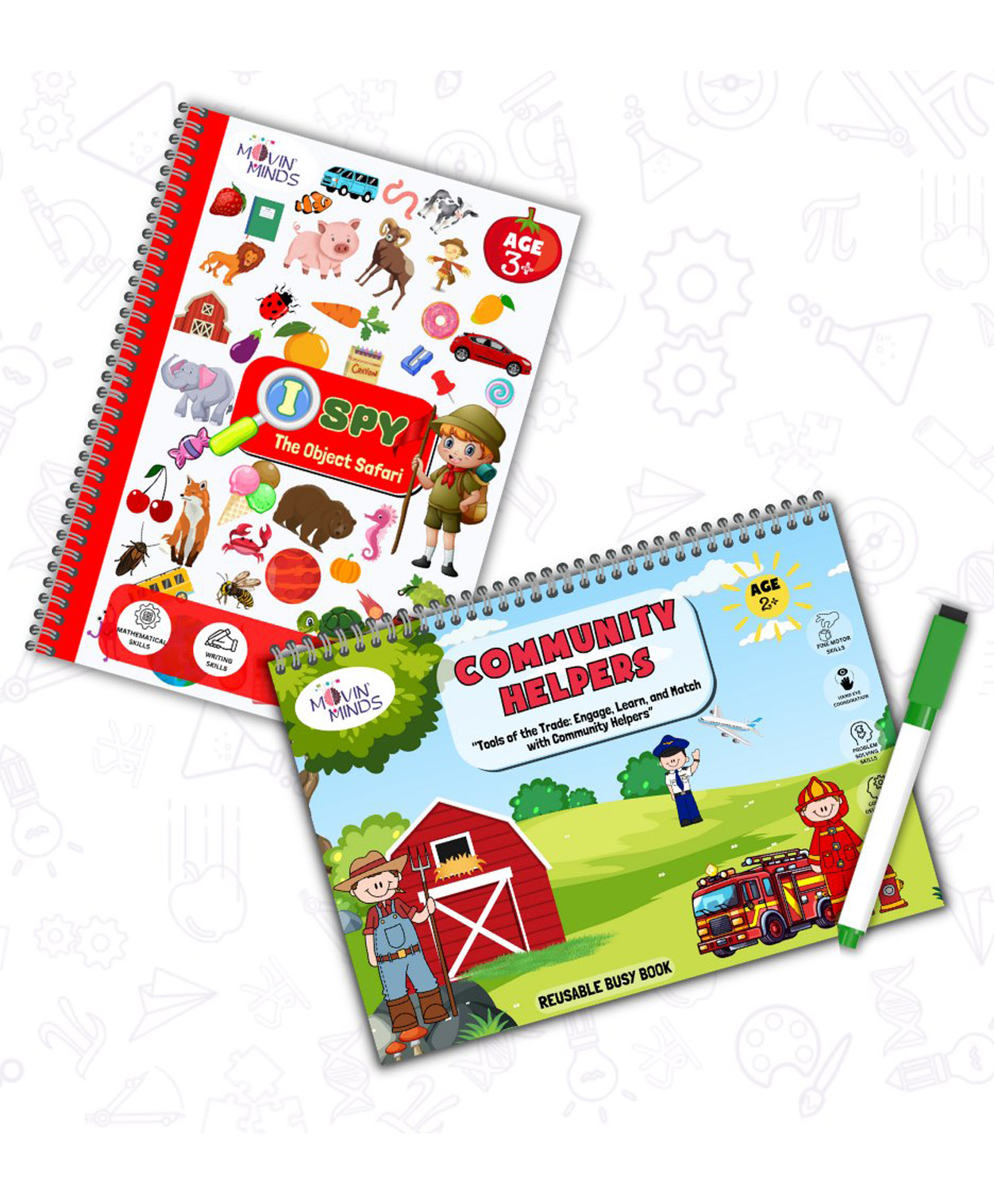 Spy & Community helpers Reusable Activity Book for Ages 3-5 Years | Fun Search and Find Activities and Exercise Book Gift for preschoolers | Count and write mini book - English-image-22