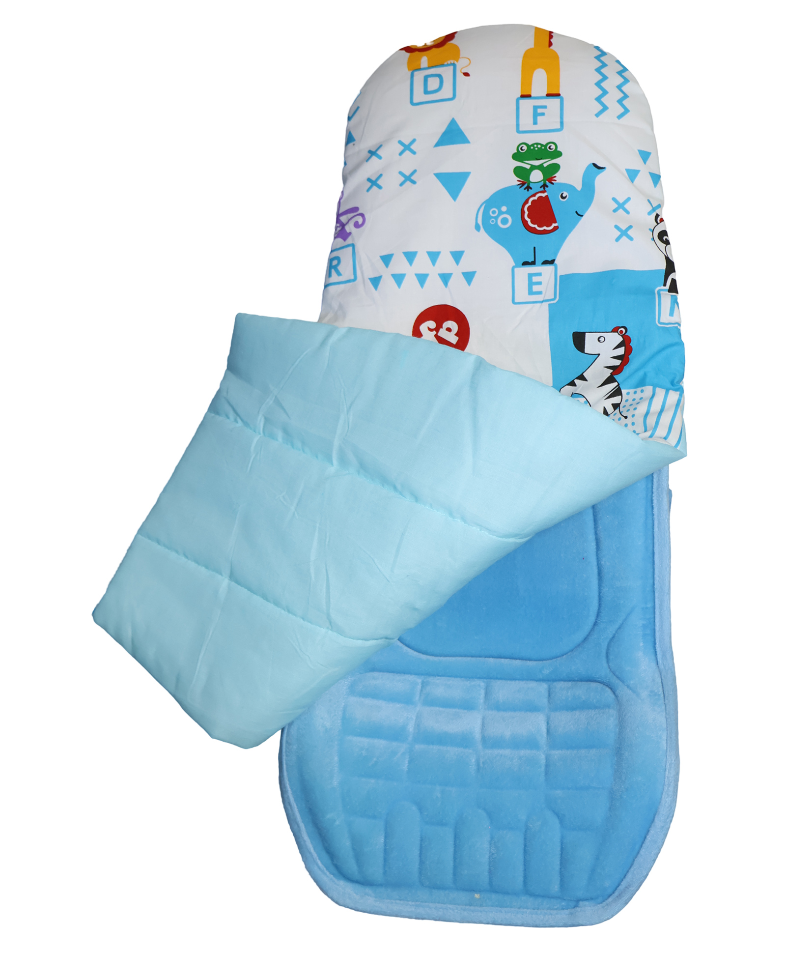 Fisher Price First Carry Azure Comfort Plus (3-in-1 Carrier) with Extra Cozy Velvet Cover Sleeve Animal Print - Blue-image-47